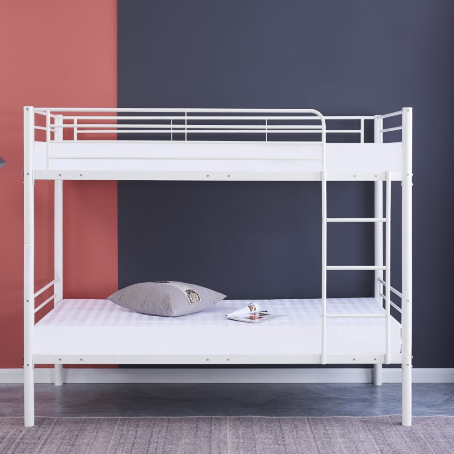 Lit superposé séparable revêtement et sommier en acier 90x 190cm