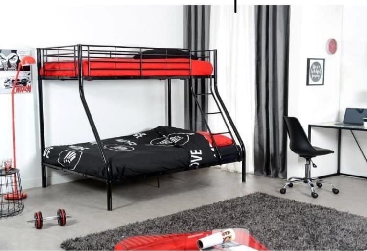 Lit superposé en acier avec sommiers démontables - Decora Home