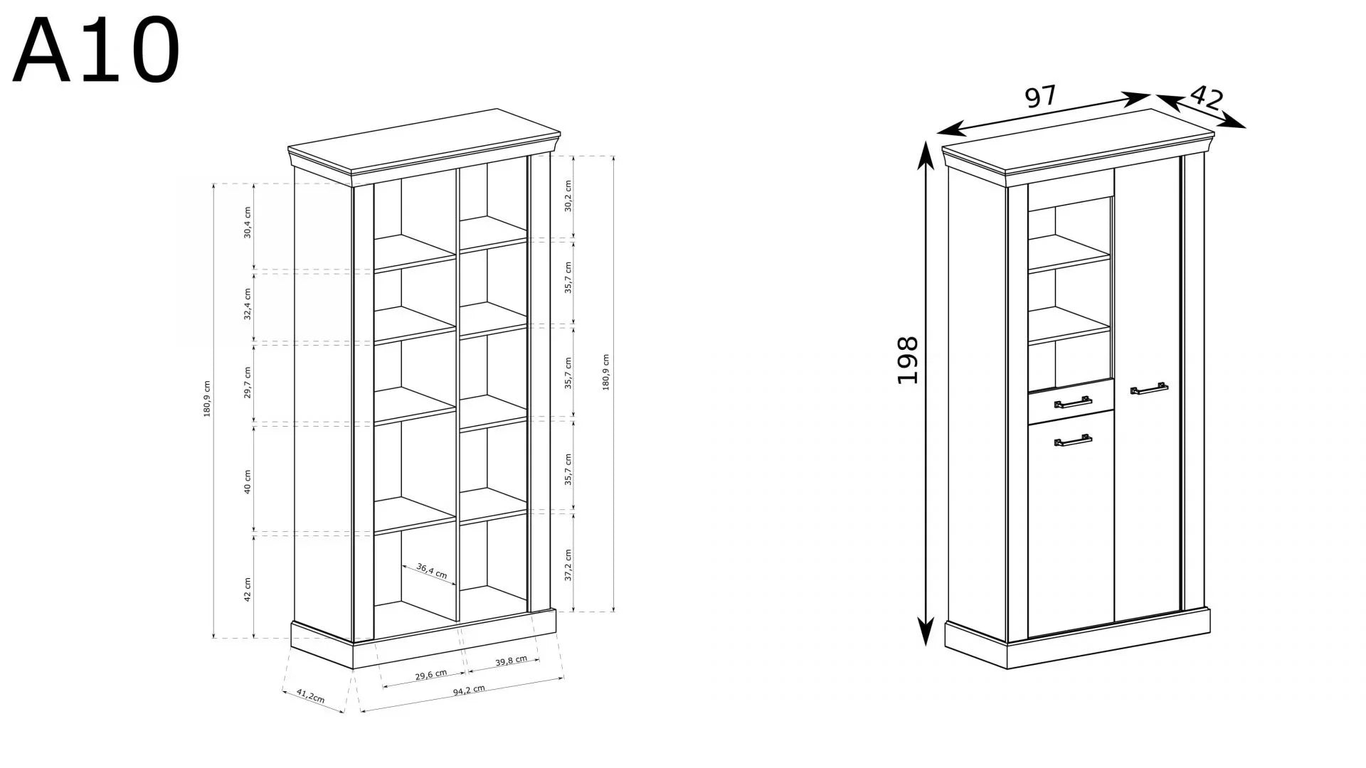 Vitrine spacieuse en verre trempé avec étagères - Decora Home