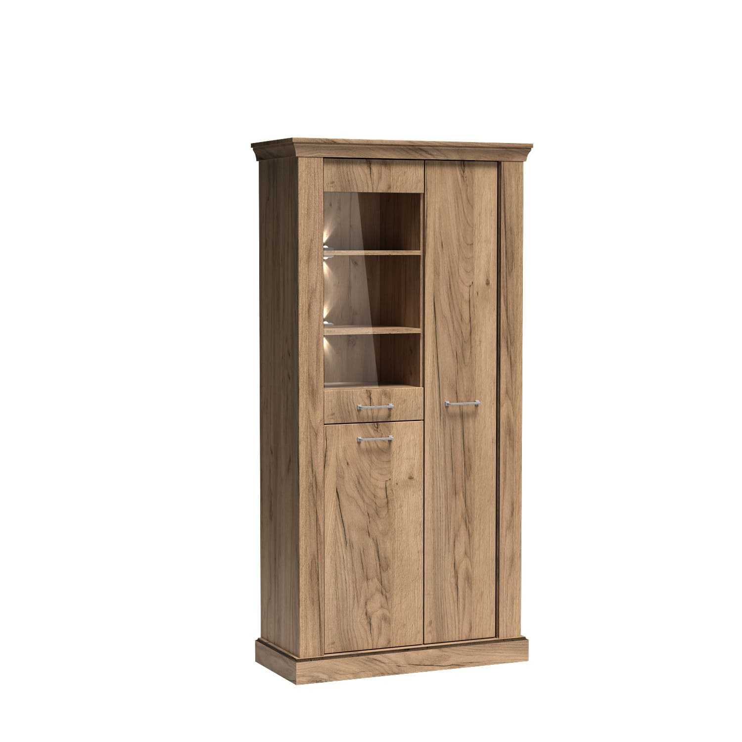 Vitrine spacieuse en verre trempé avec étagères|Destockage Express|Decora Home