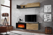 DALLAS E 180cm - Anthracite & Chêne Flagstaff - ANFS DLE