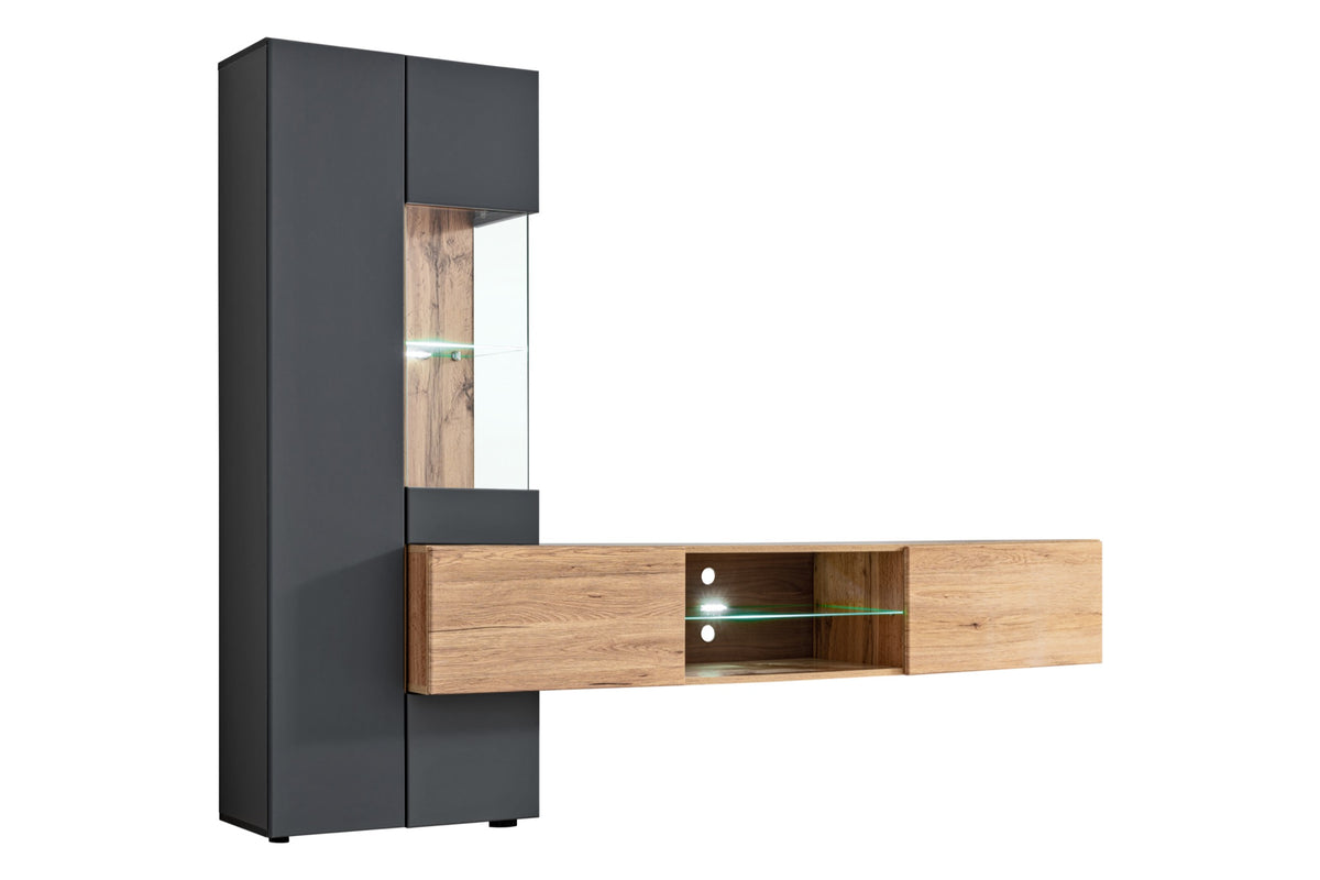 Composition TV TRY 210cm - Anthracite, Wotan, PVC — vue 3