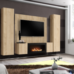 Composition TV Wall unit FLY M-P1 avec cheminée bioéthanol — vue 12