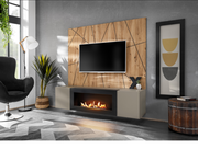FLY M-P1 wall unit avec cheminée bioéthanol and a panel, hickory Jackson — vue 10