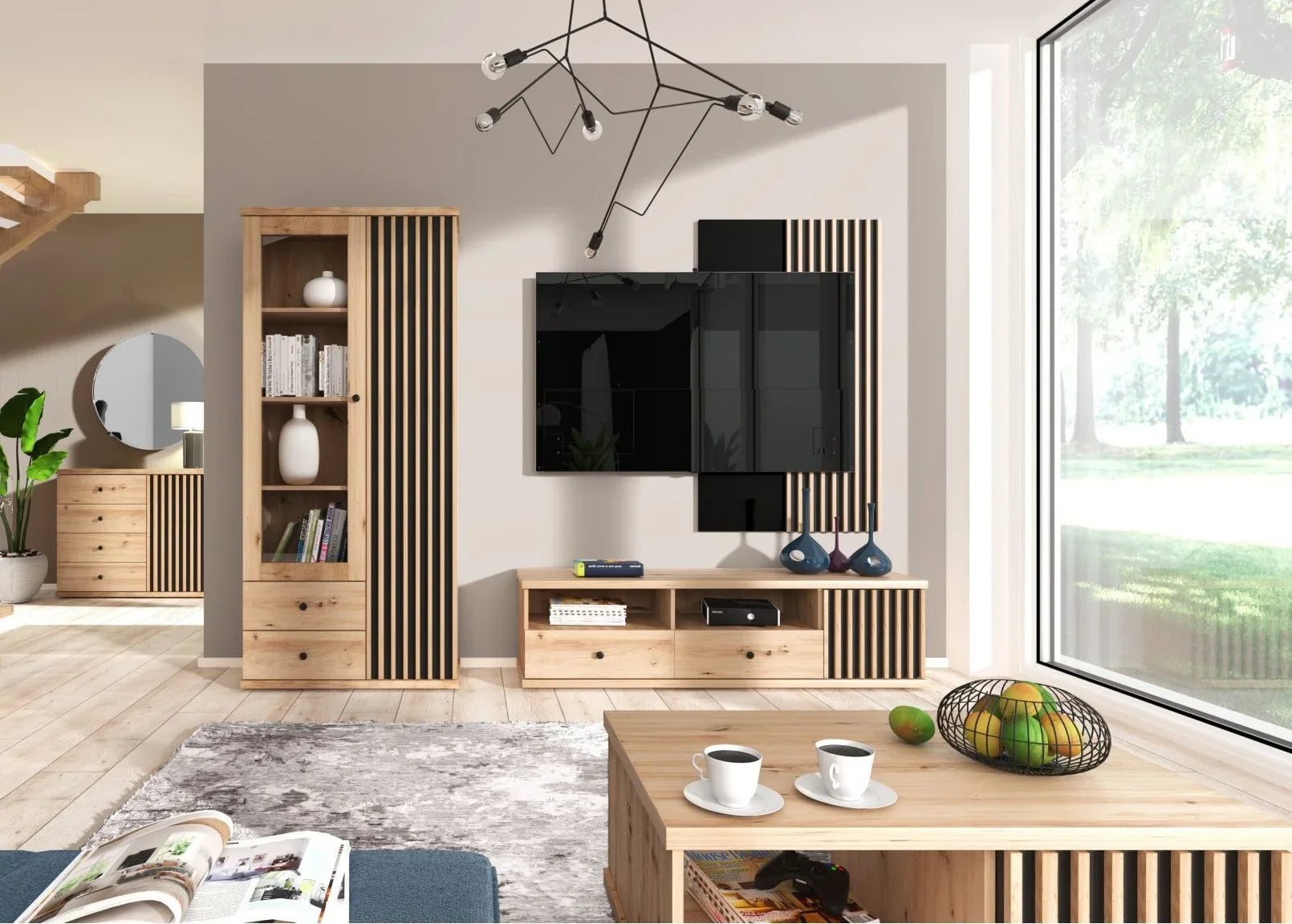 Grande Table Extensible avec Pieds en Métal Peints en Noir - Decora Home
