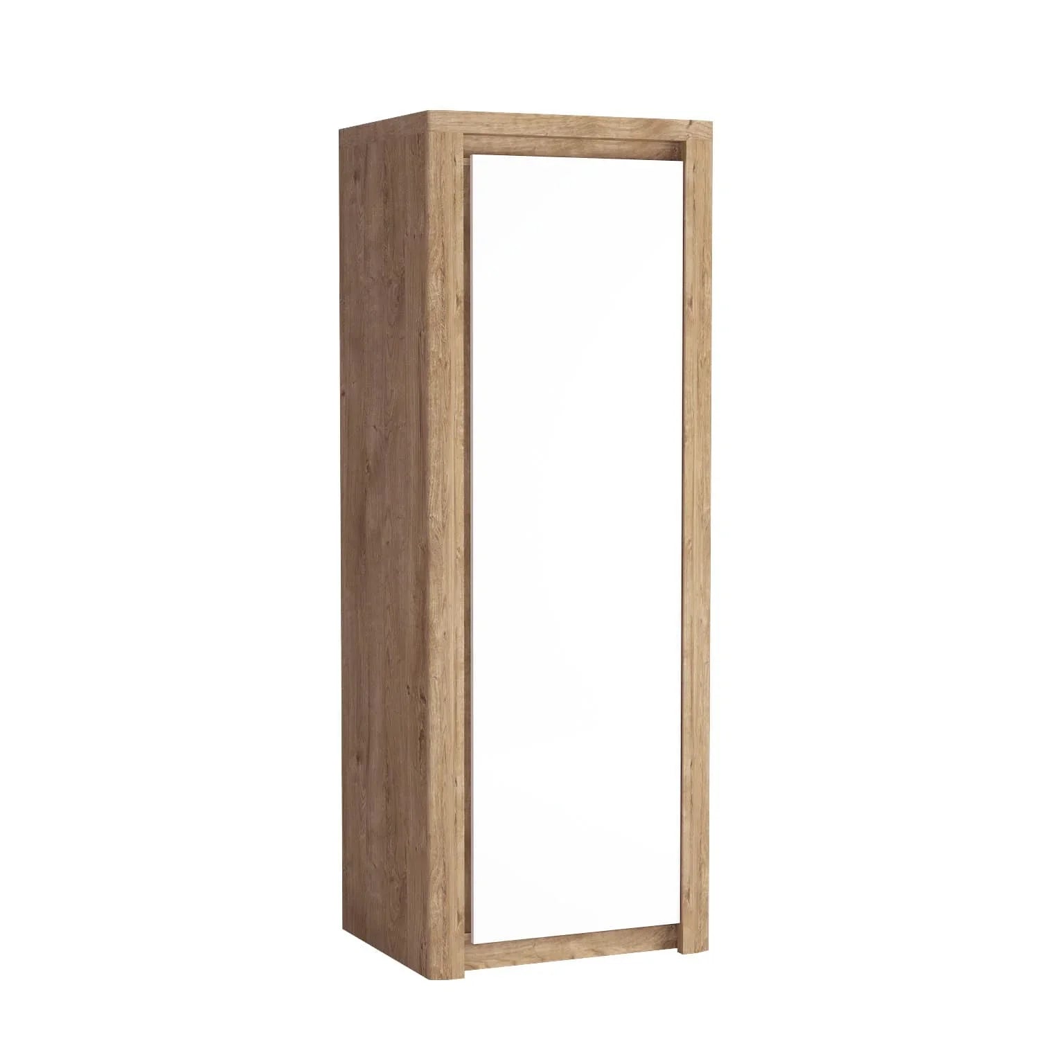Armoire Simple et Spacieuse à Porte Unique avec Façade Blanche Brillante|Destockage Express|Decora Home