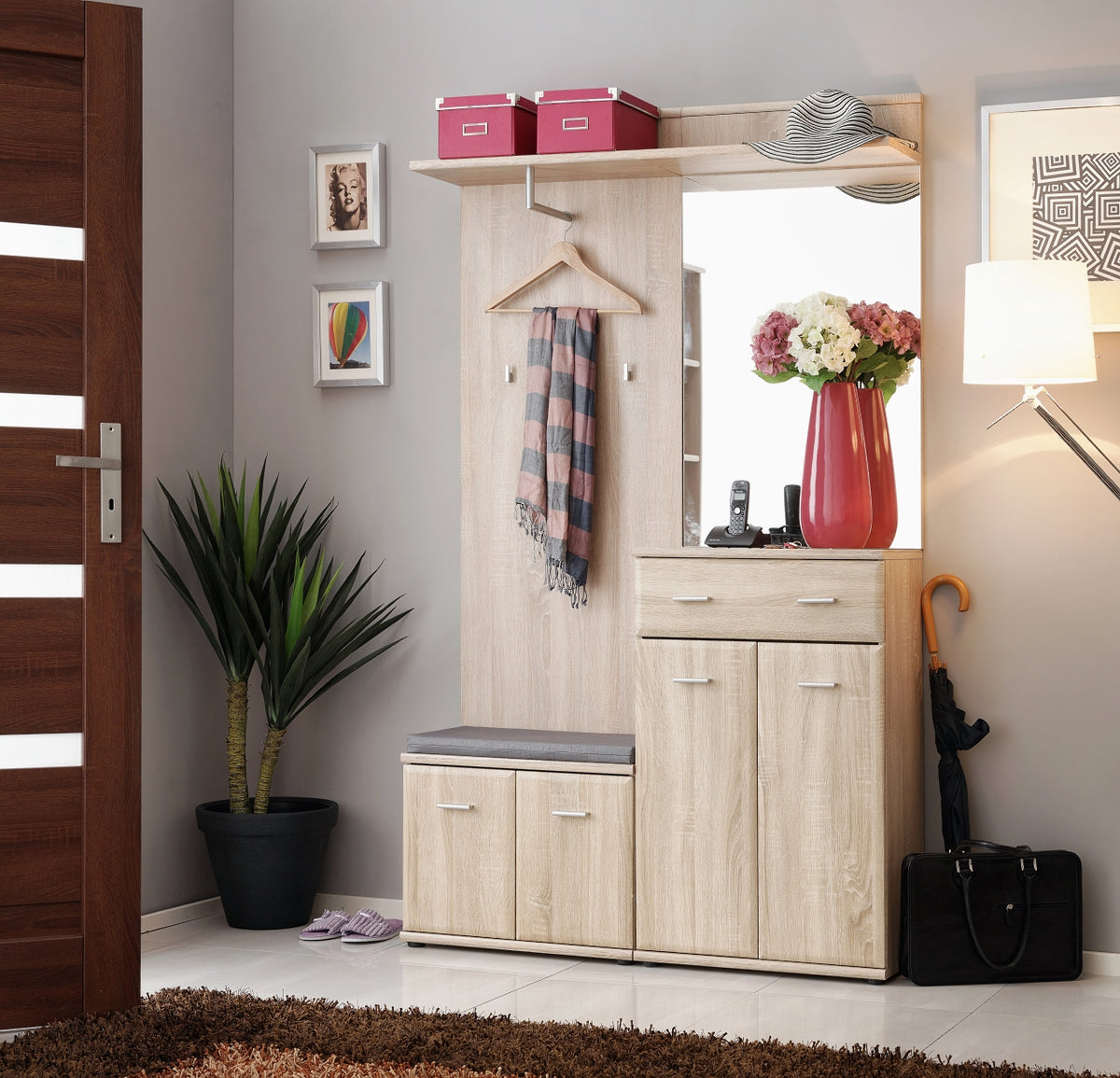 Ensemble Meuble d'Entrée ARMARIO II 120cm - Sonoma Oak — vue 6