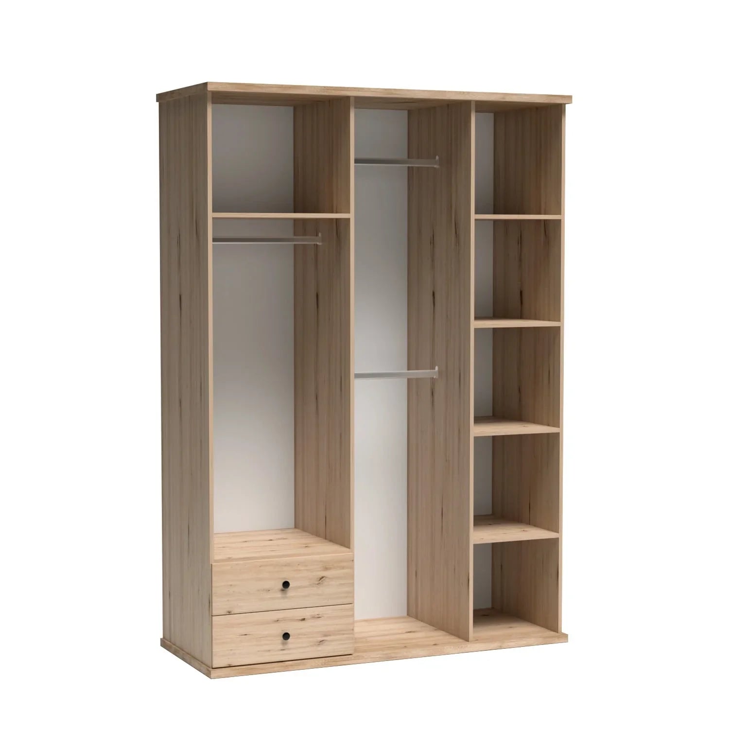 Armoire Coulissante Moderne avec Miroir et Insert à Lattes - Decora Home