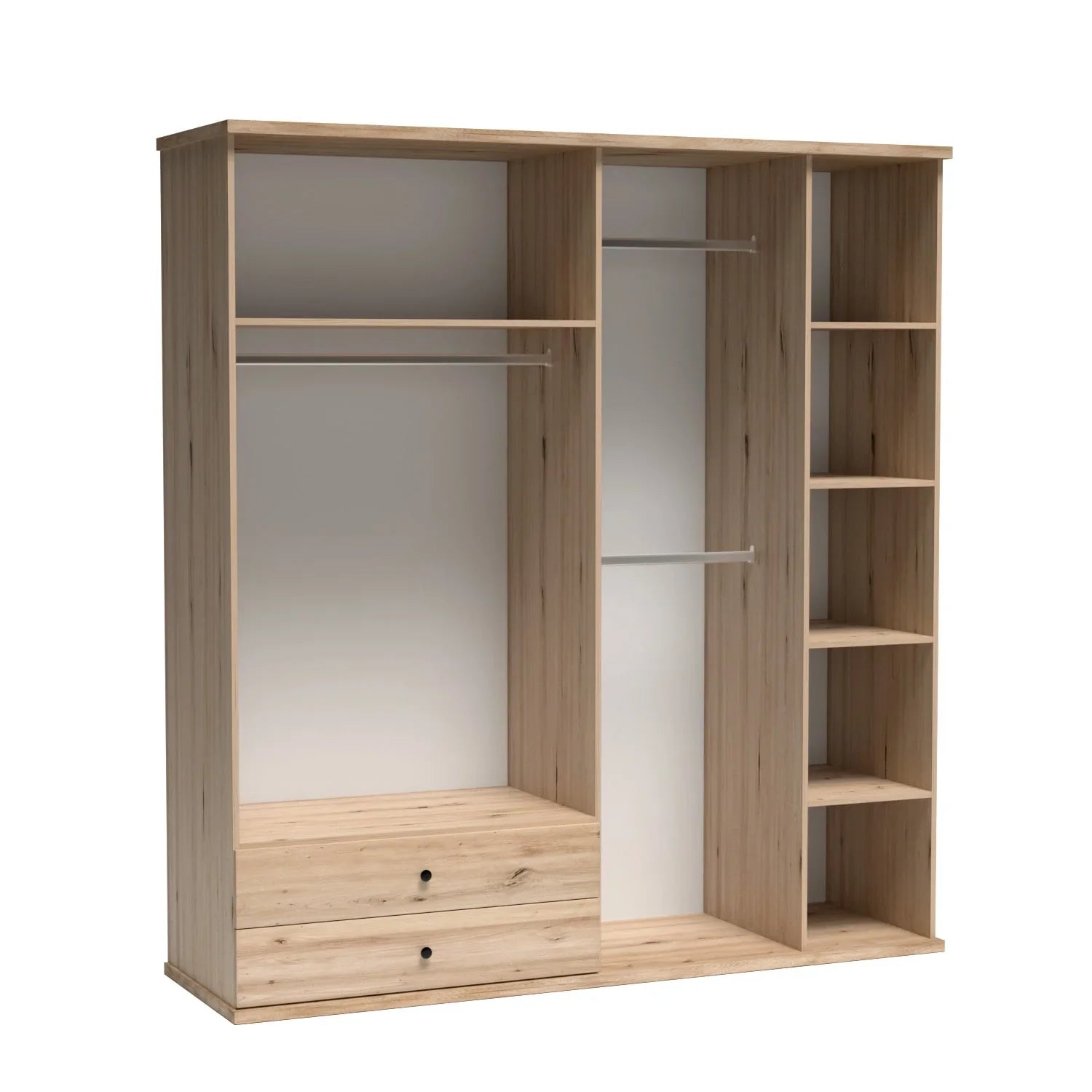 Grande Armoire avec Miroir et Détails à Lattes - Decora Home