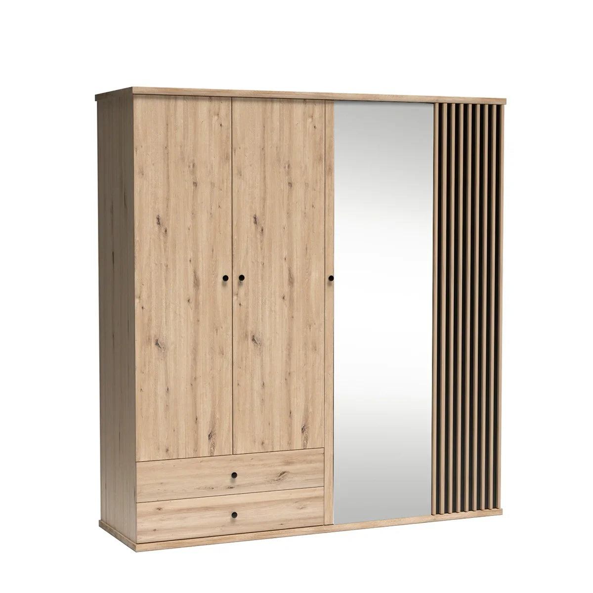 Grande Armoire avec Miroir et Détails à Lattes|Promo exclusive|Decora Home