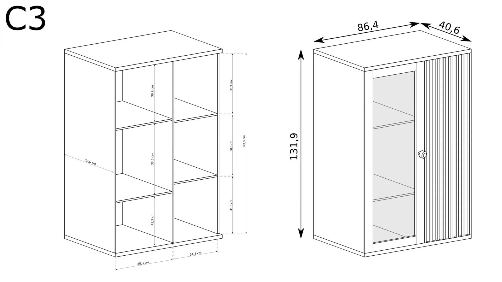 Vitrine élégante avec façade en verre - Decora Home