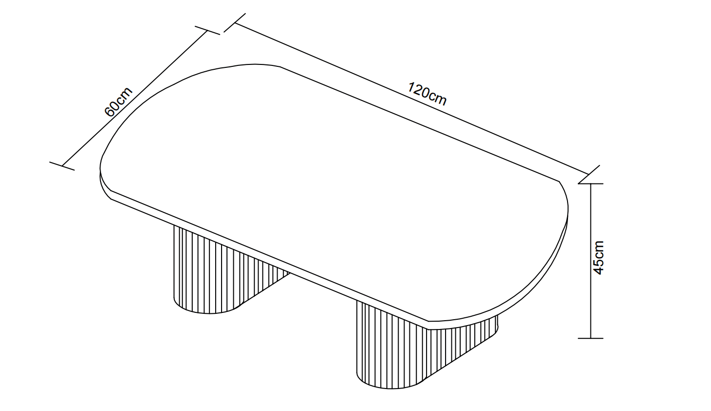 TABLE BASSE ROXY PIED NOYER CERAMIQUE TRAVERTIN BRILLANT 120x60x45cm