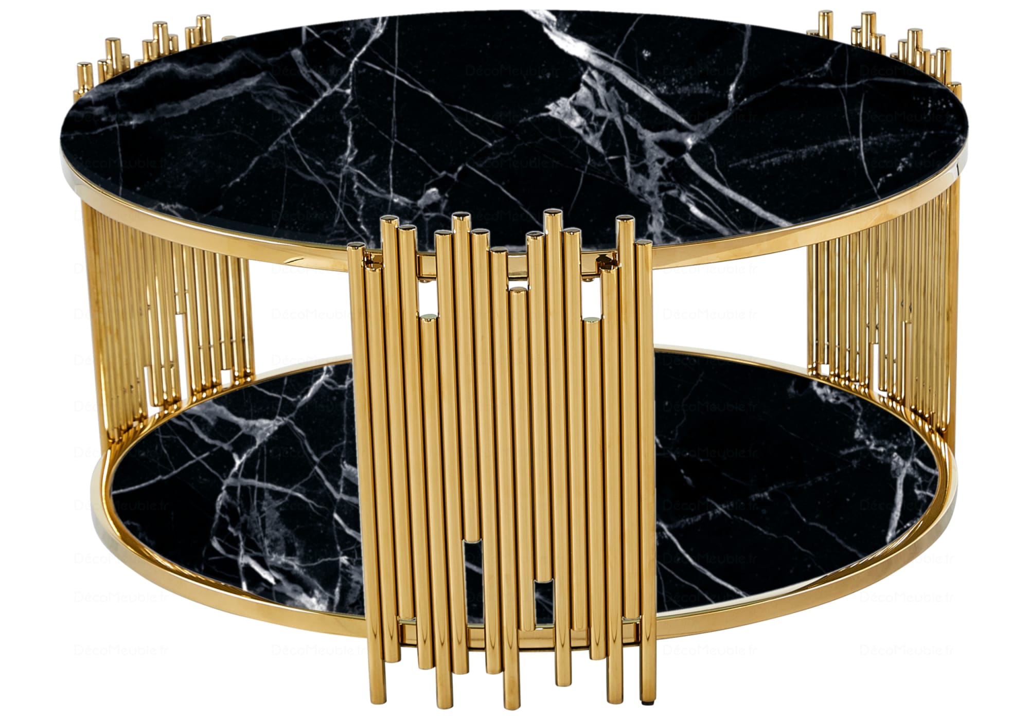 TABLE BASSE STICK GOLD MARBRE NOIR 90 x 45 CM