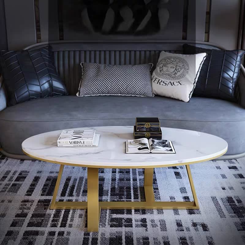 TABLE BASSE GAMMA GOLD PIERRE MARBRE 120 x 60 x 45 CM