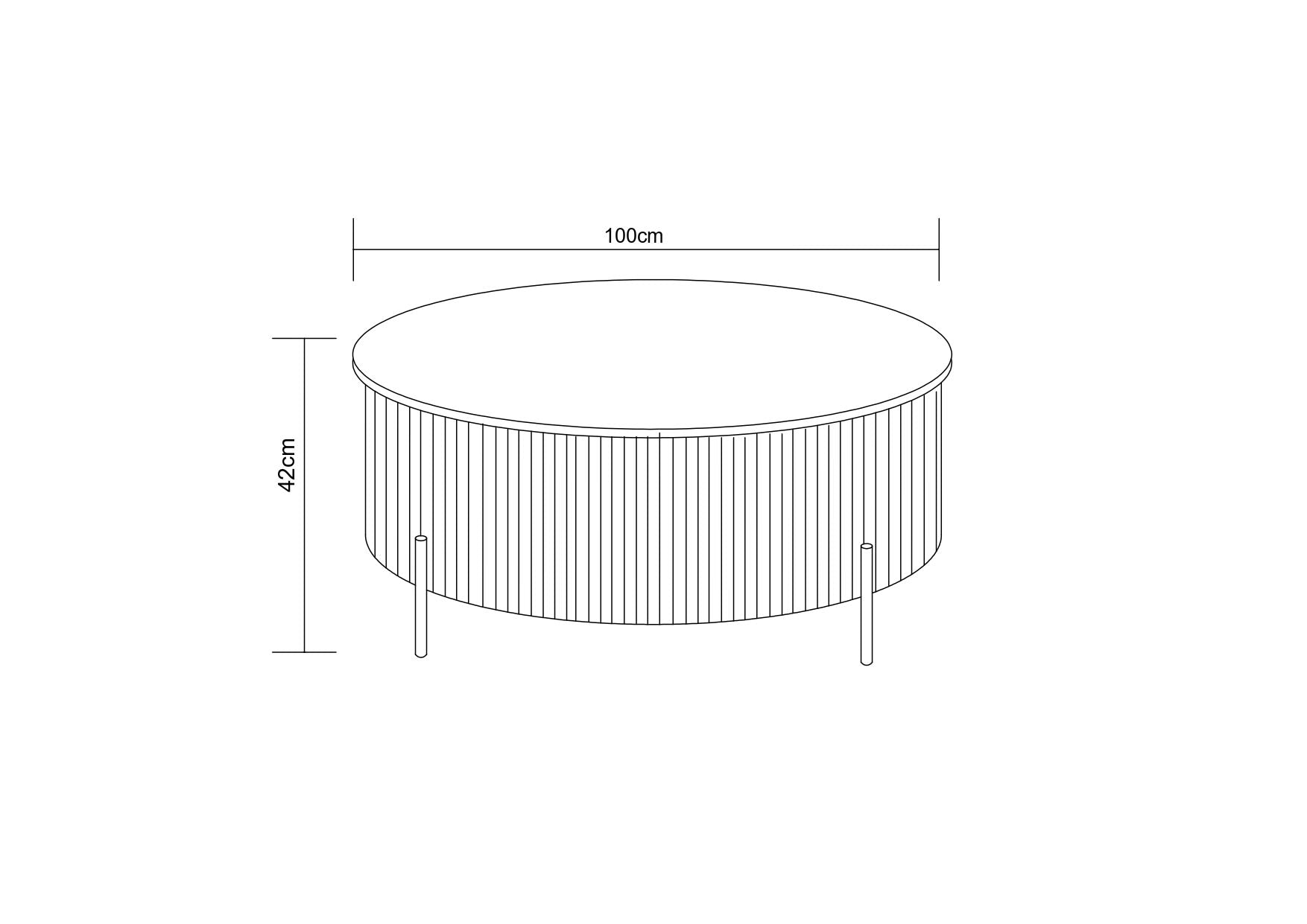 TABLE BASSE RUBY PIED NOIR CERAMIQUE EFFET TRAVERTIN MAT 100cm