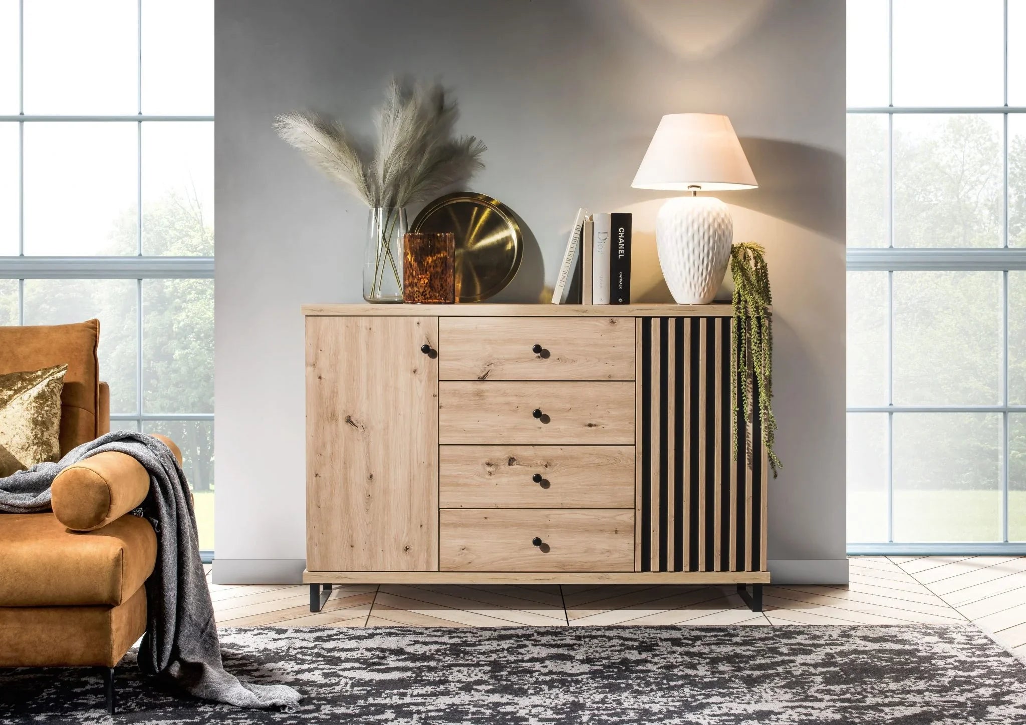 Commode, Buffet spacieuse avec rangements optimisés - Decora Home