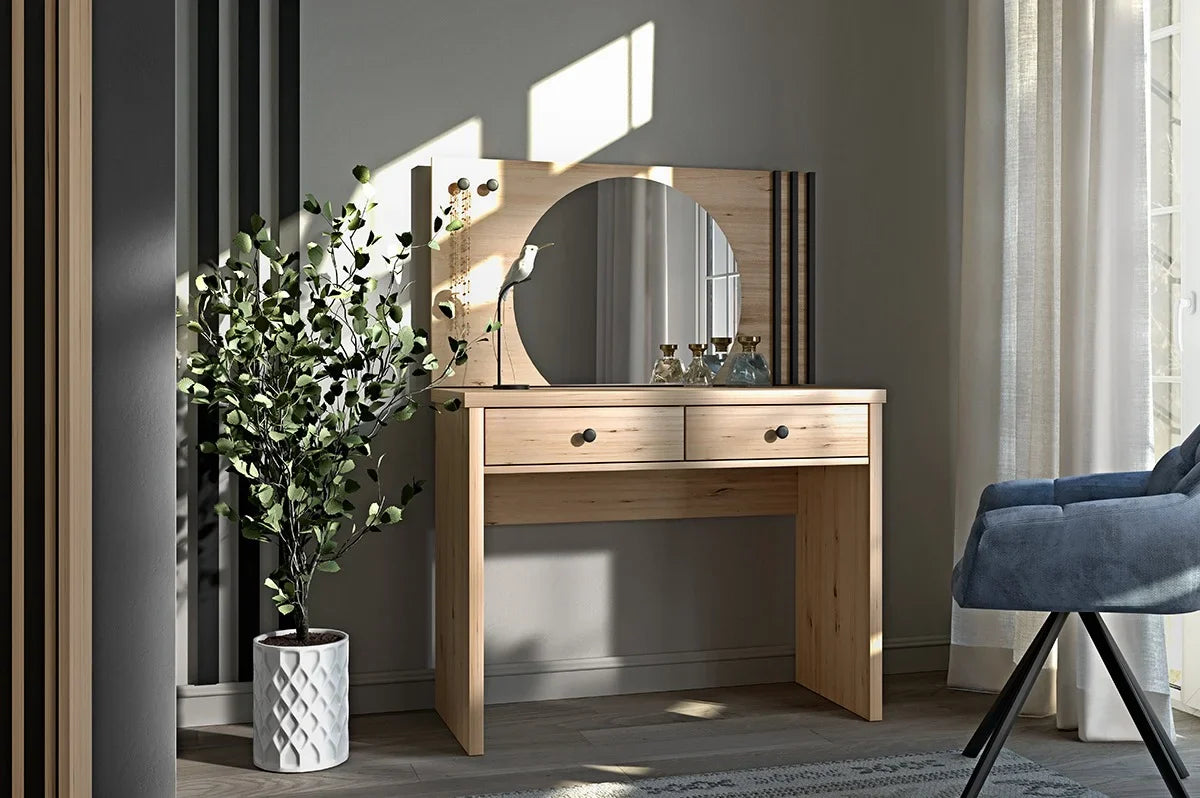Miroir élégant avec lattes noires - Decora Home
