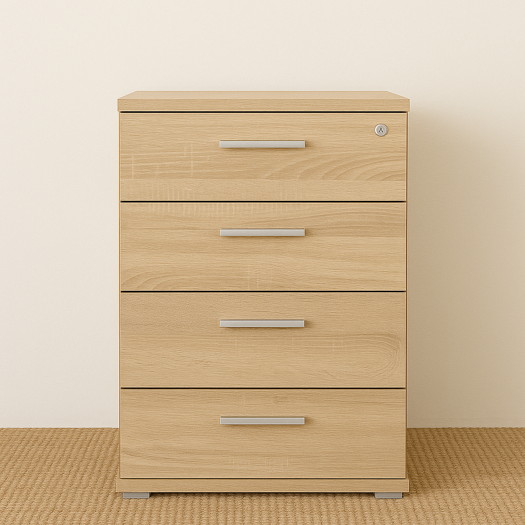 Caisson à Tiroirs de Bureau - Rangement Compact et Pratique avec Verrouillage Centralisé