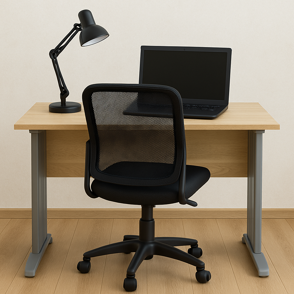 Bureau Moderne avec Bordure ABS - Résistant et Élégant en Lumière de Sonoma
