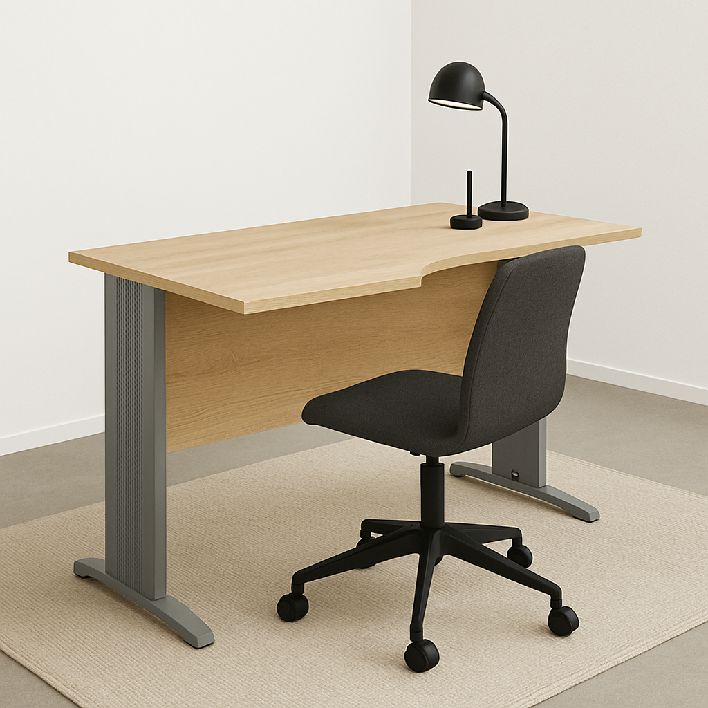 Bureau Moderne avec Bordure ABS - Résistant aux Rayures et à l'Humidité, Design Élégant