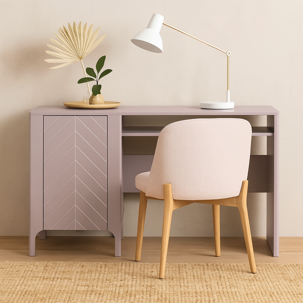 Bureau avec Armoire Intégrée et Façade à Chevrons