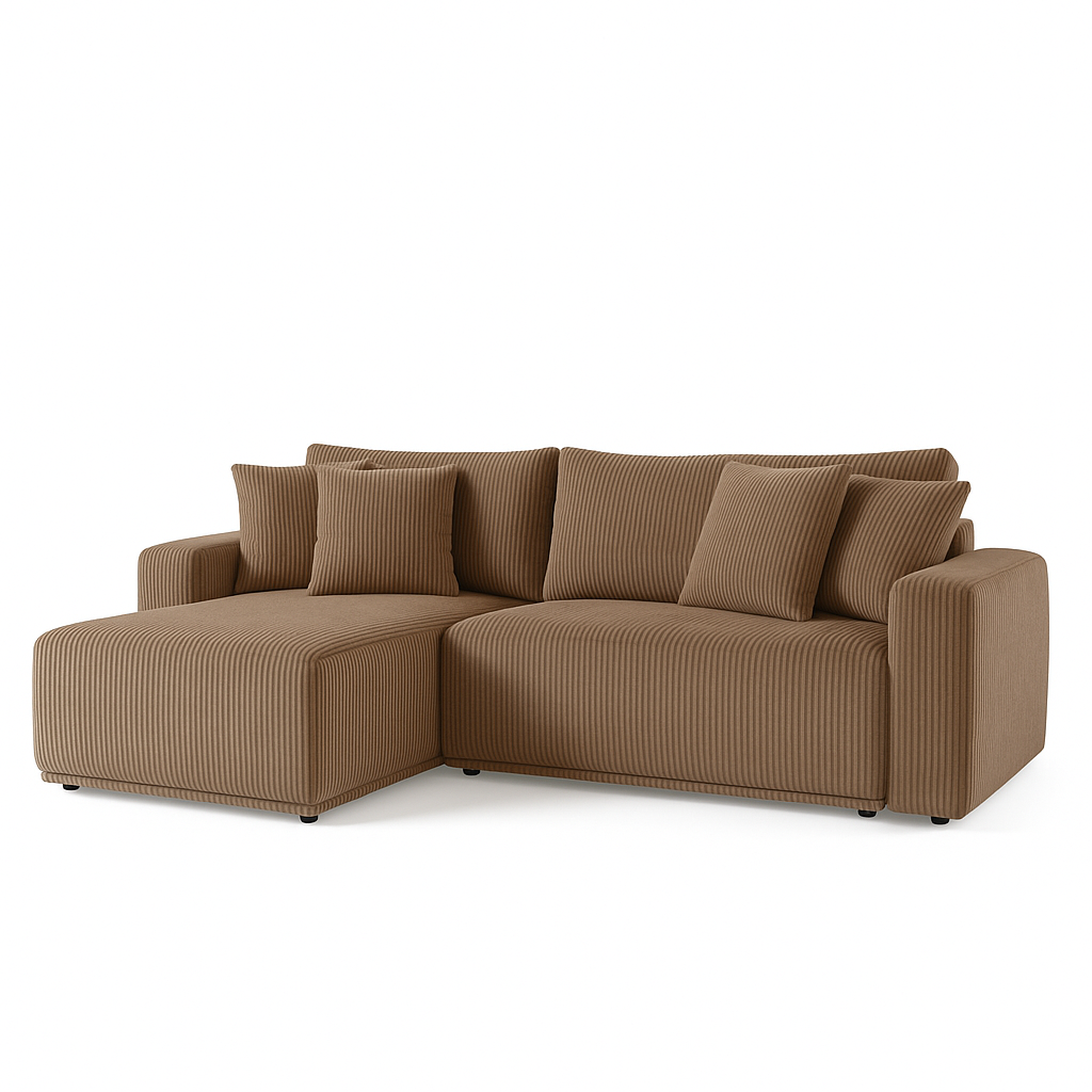 Canapé d’angle convertible – Design moderne avec coffre de rangement et couchage