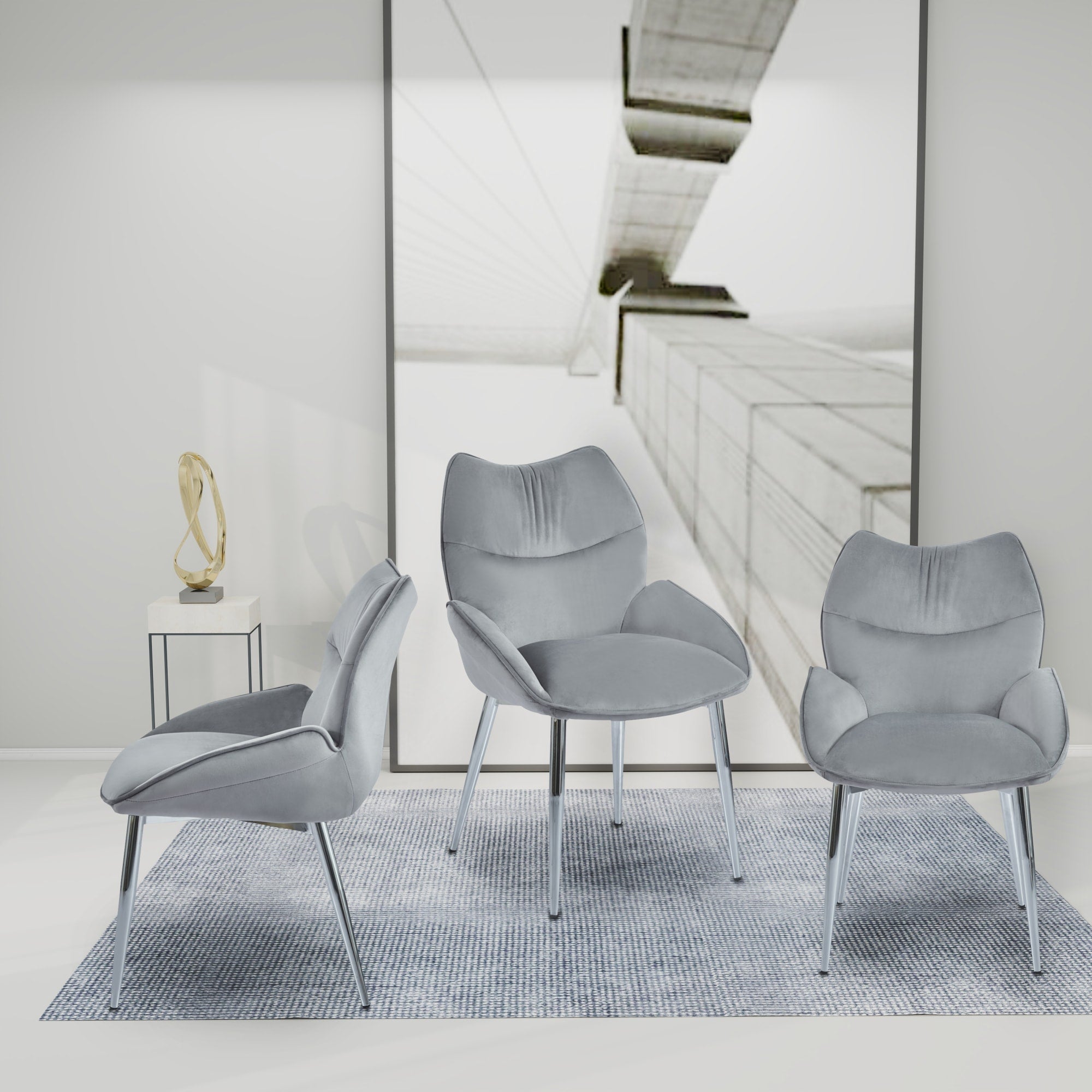 CHAISE LOHA PIED CHROME ANTHRACITE