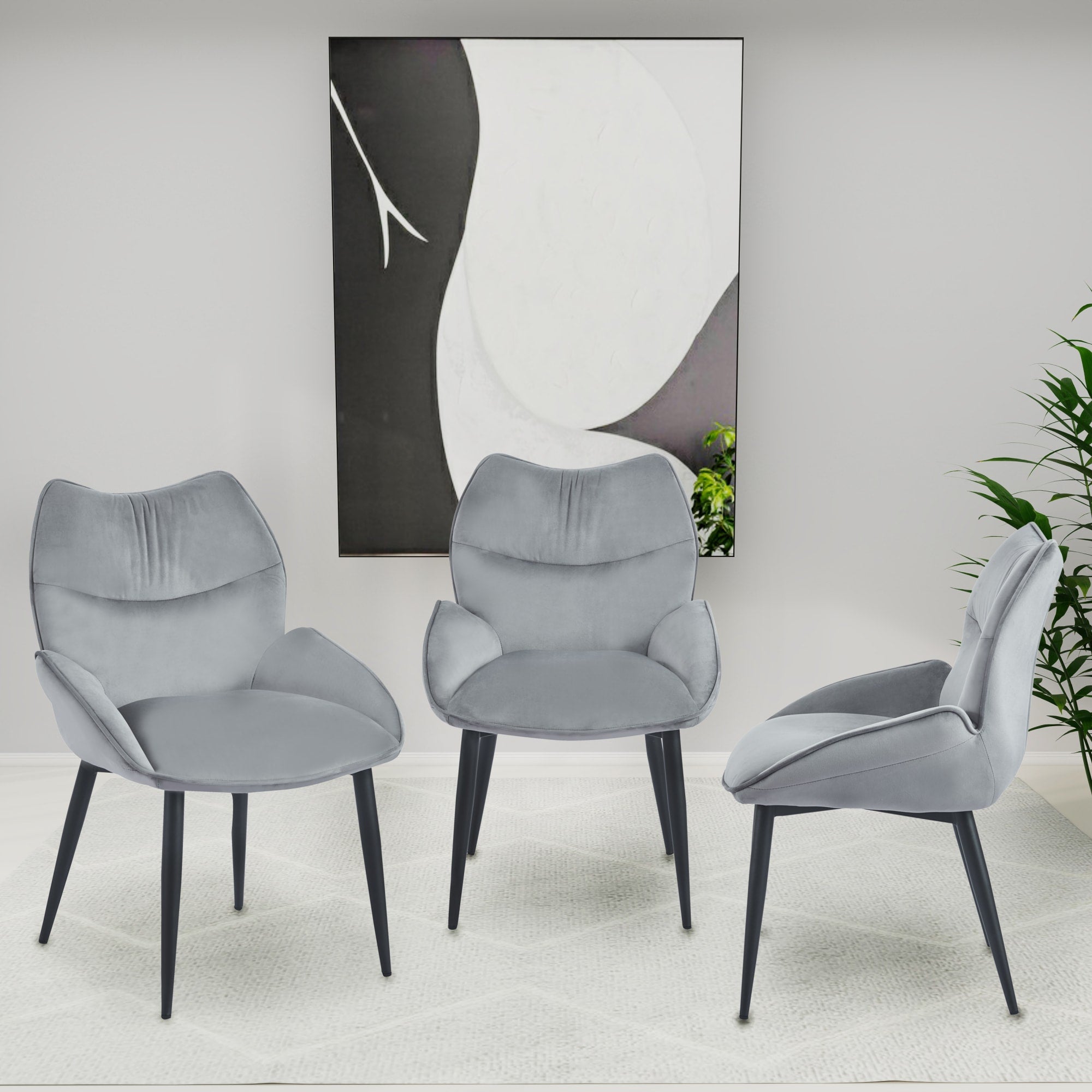 CHAISE LOHA PIED METAL NOIR ANTHRACITE