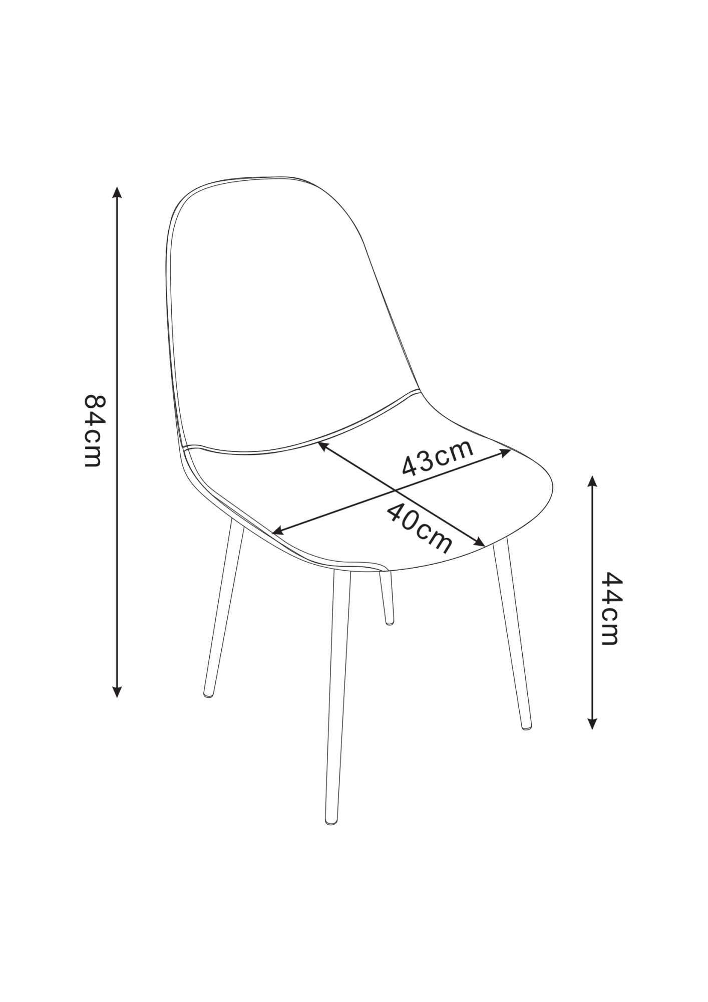 CHAISE SCANDINAVE PIED NOIR VELOURS BEIGE