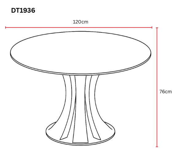 TABLE A MANGER RONDE JUDITH CHROME PLATEAU CERAMIQUE MARBRE BLANC 120cm