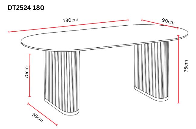 TABLE A MANGER SELENA PIED METAL NOIR PLATEAU EN CERAMIQUE MARBRE BLANC 180x90cm