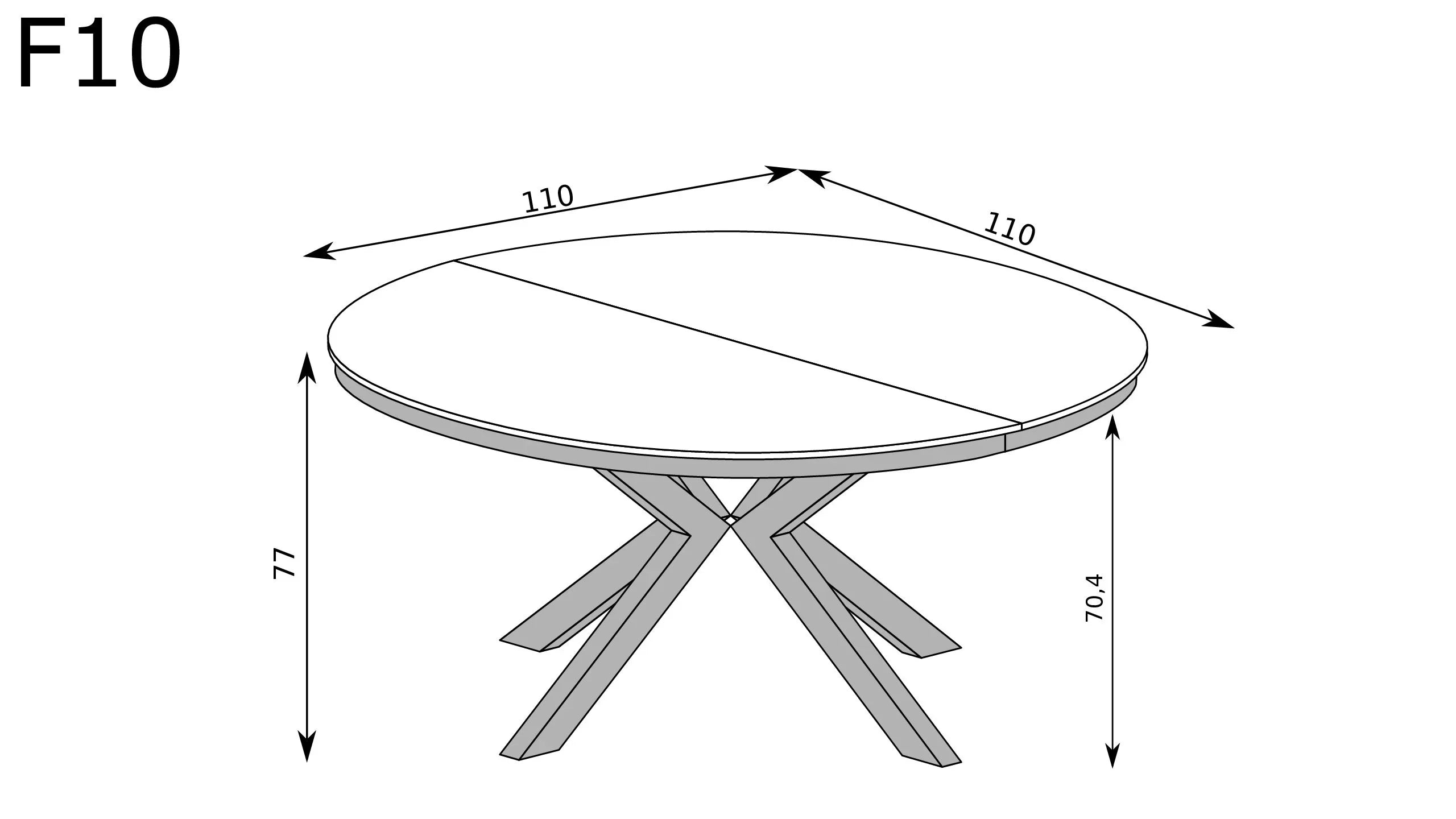 Table Extensible sur Pieds Métalliques en Plateau Rond Chêne Caramel - Decora Home