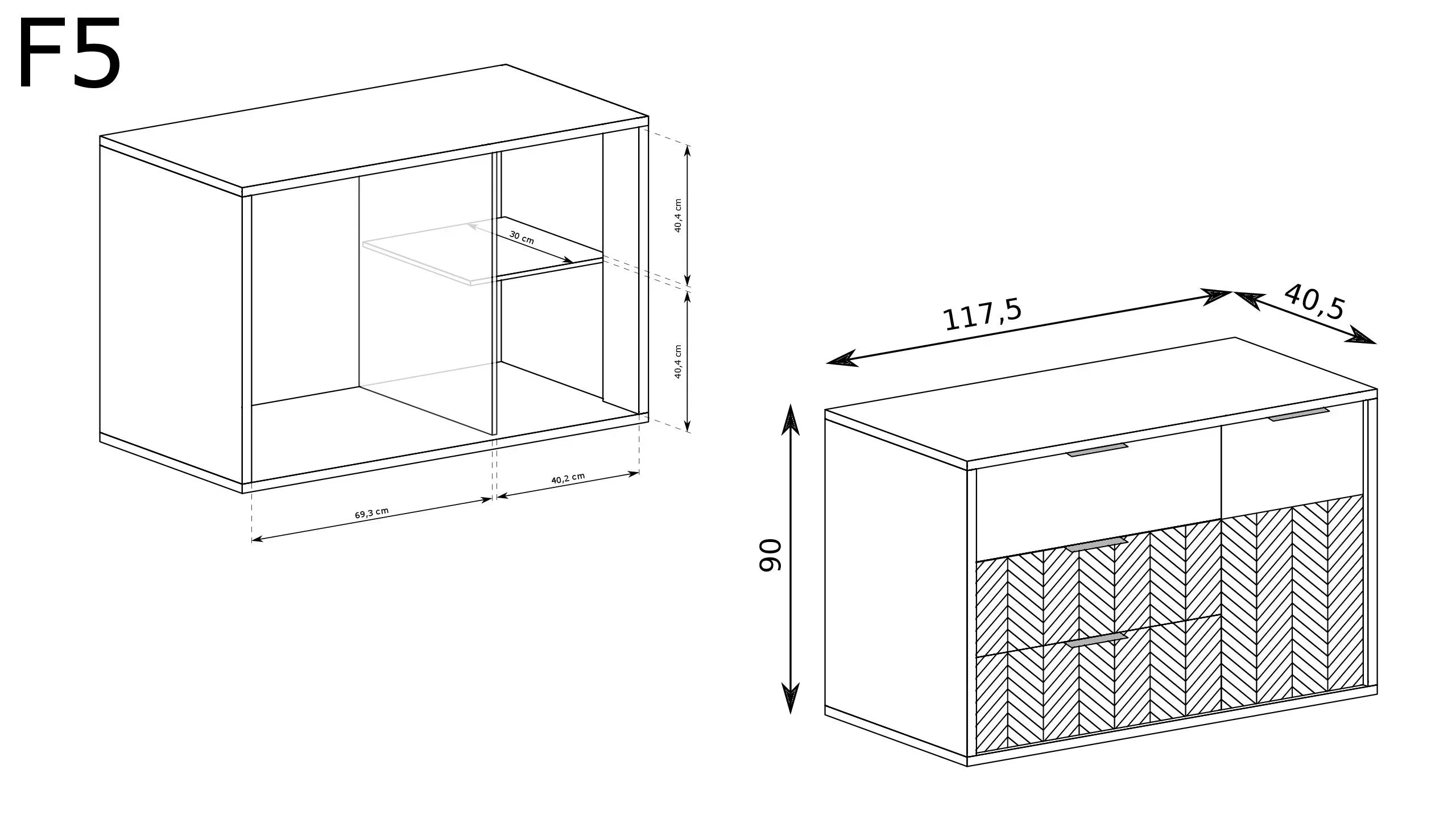 Commode, Buffet Fonctionnelle en Chêne Caramel  avec Tiroirs et Armoire - Decora Home