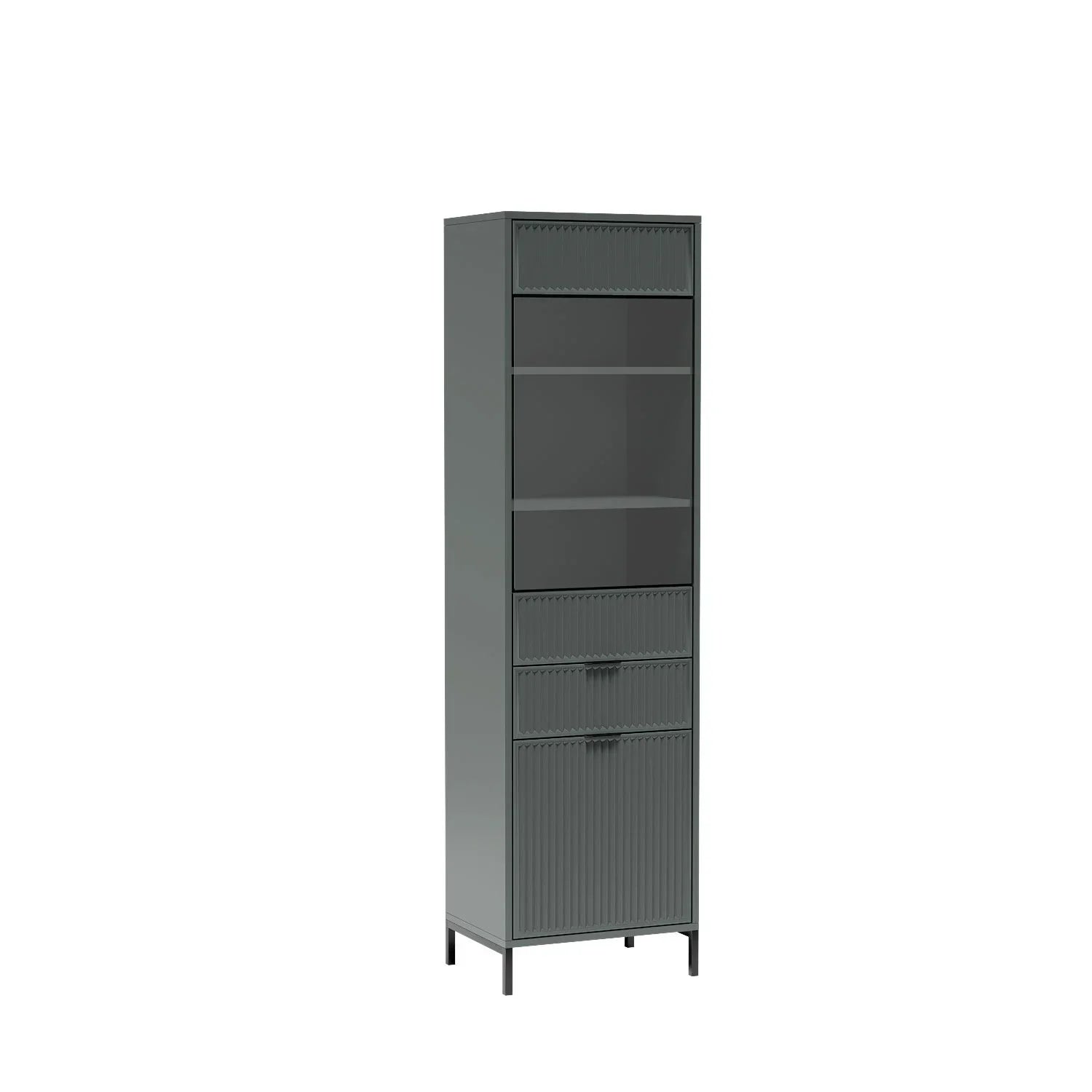 Vitrine Design avec Armoire, Tiroir et Étagères en Verre|Destockage Express|Decora Home