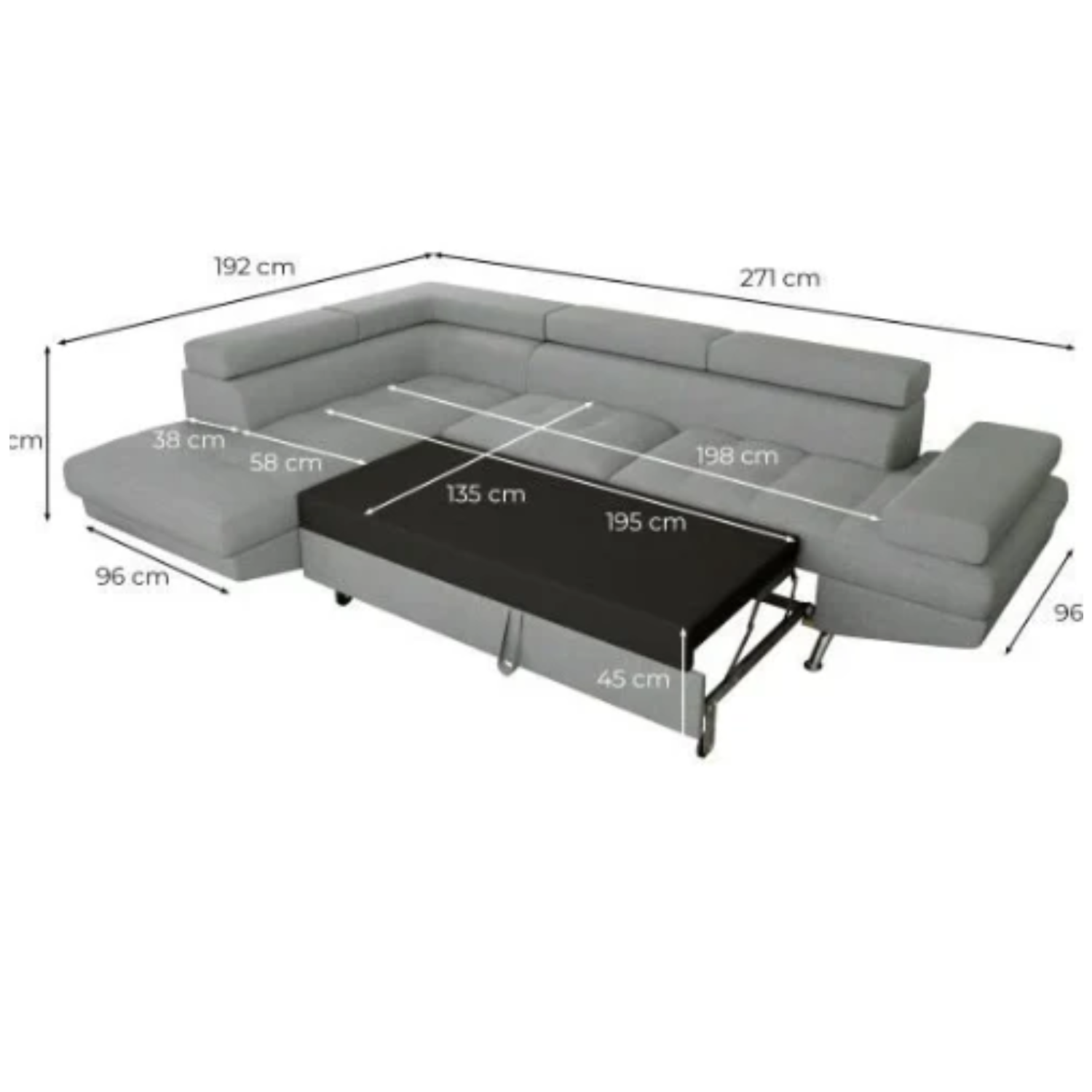 Canapé d'angle  convertible panoramique 5 places avec coffre – Confort, design et praticité au quotidien