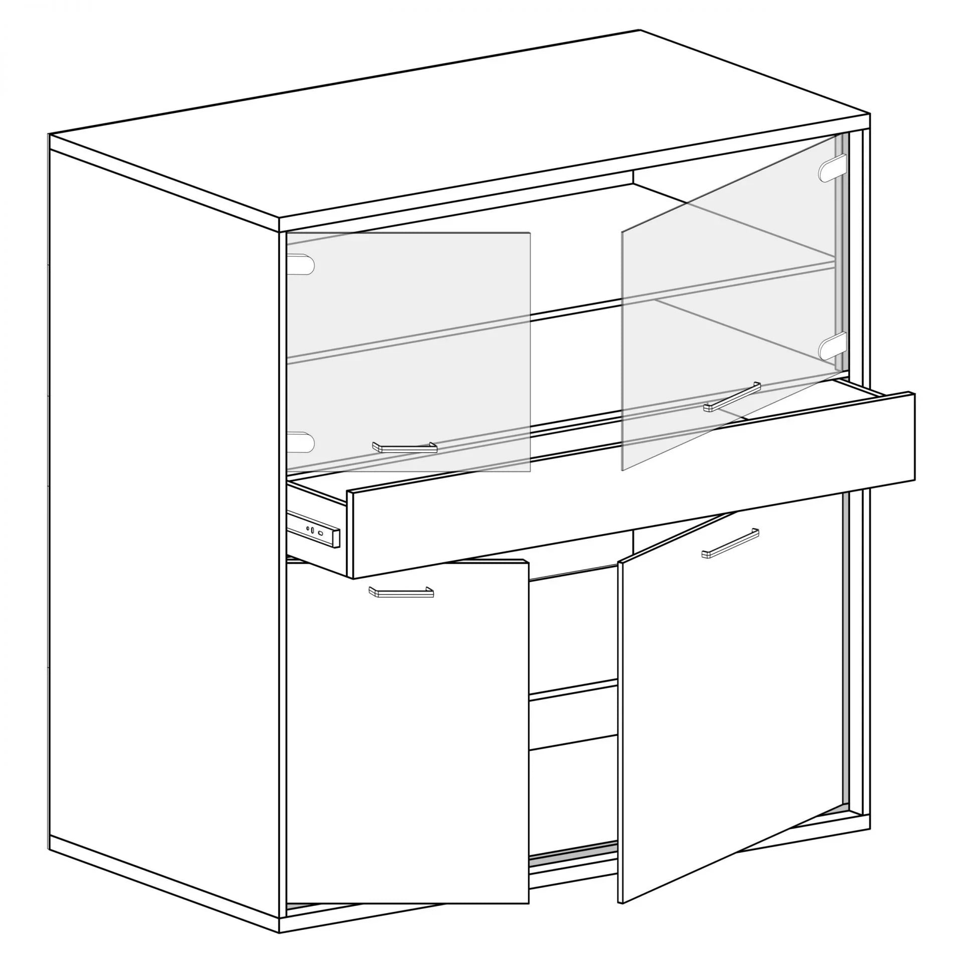 Demi Vitrine Lumineuse avec Étagère - Decora Home