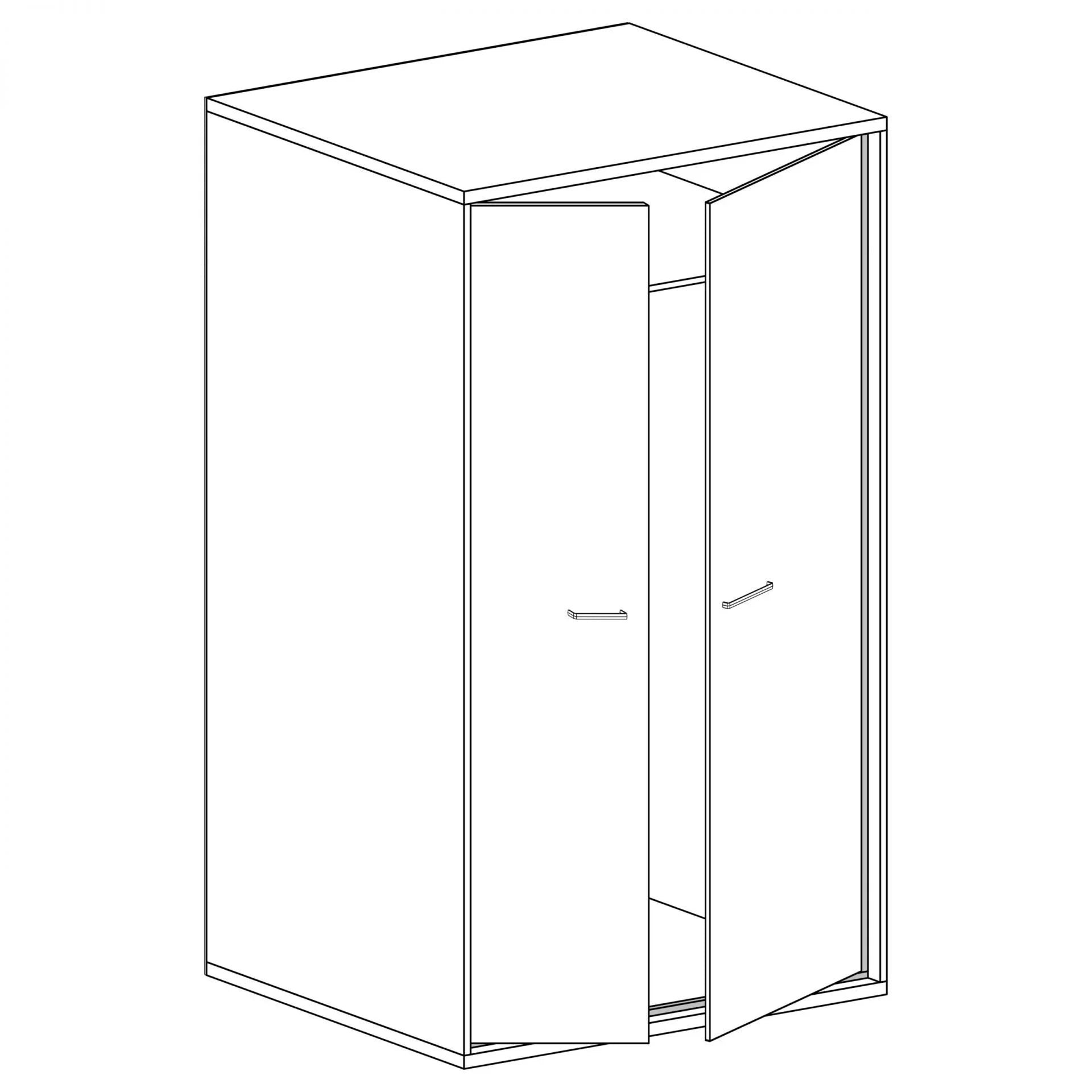 Armoire spacieuse à deux portes avec poignées noires - Decora Home