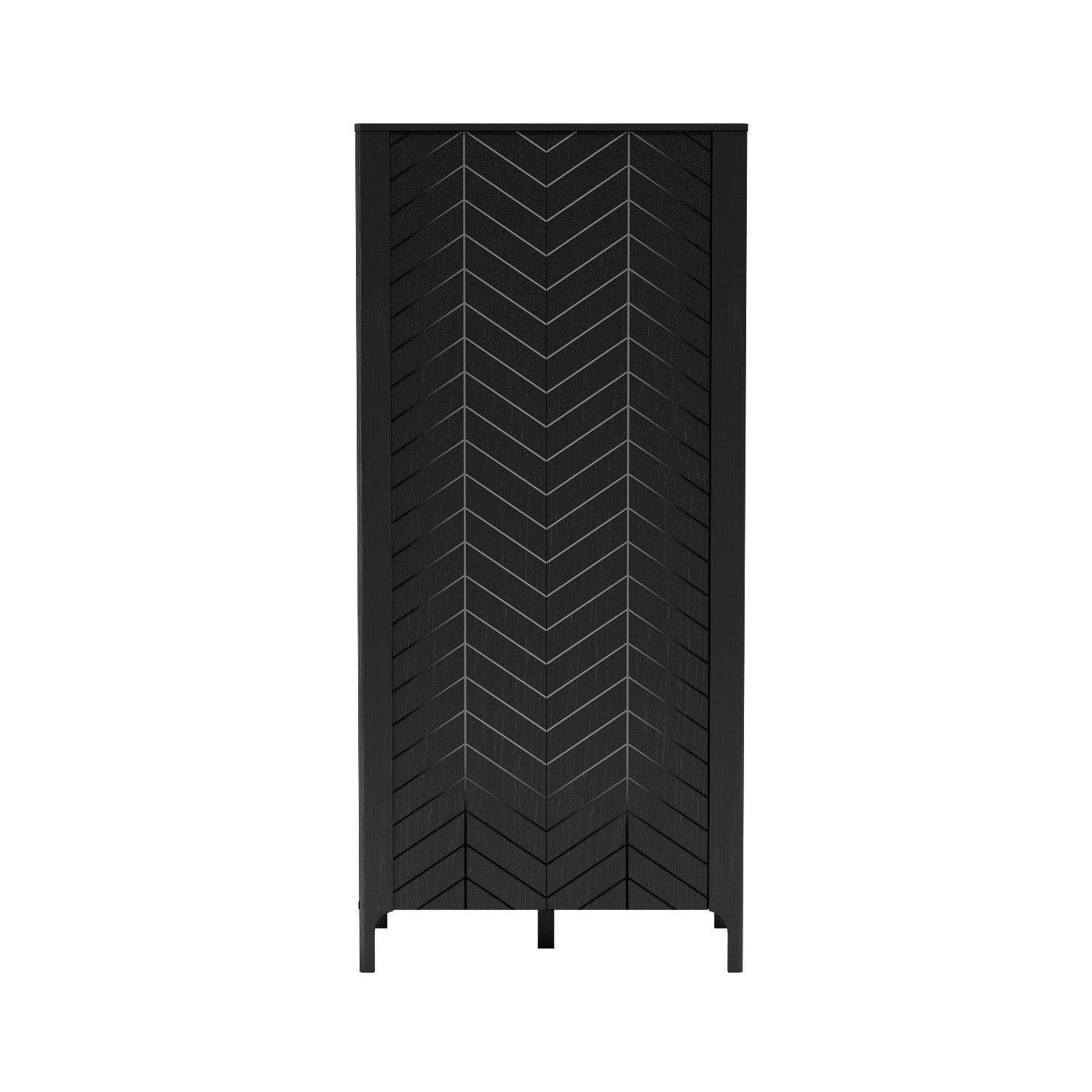 Armoire  avec Motif Géométrique à Chevrons et Rangement Pratique - Decora Home