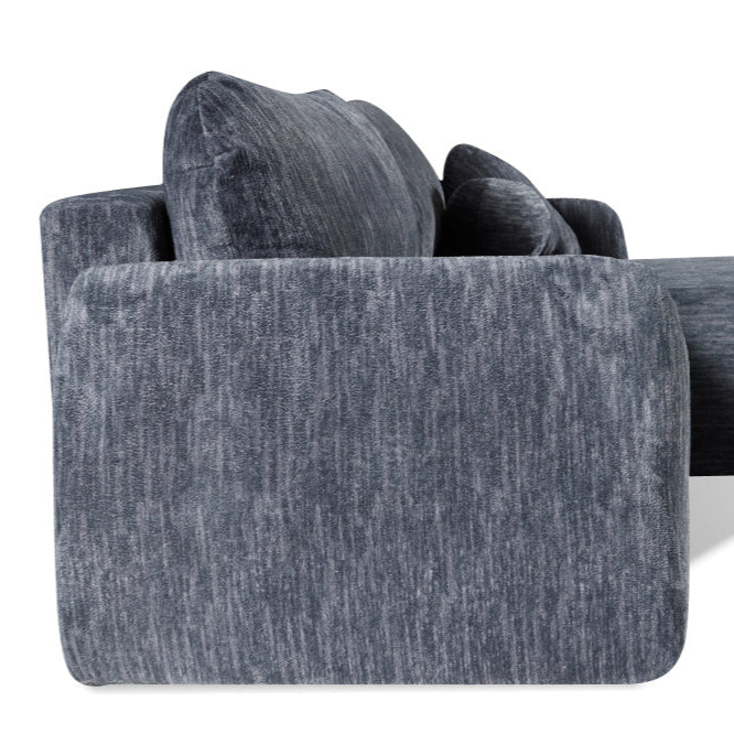 Canapé d’angle arrondi – Convertible, rangement intégré & tissu Ambience 18 doux et lumineux - Decora Home