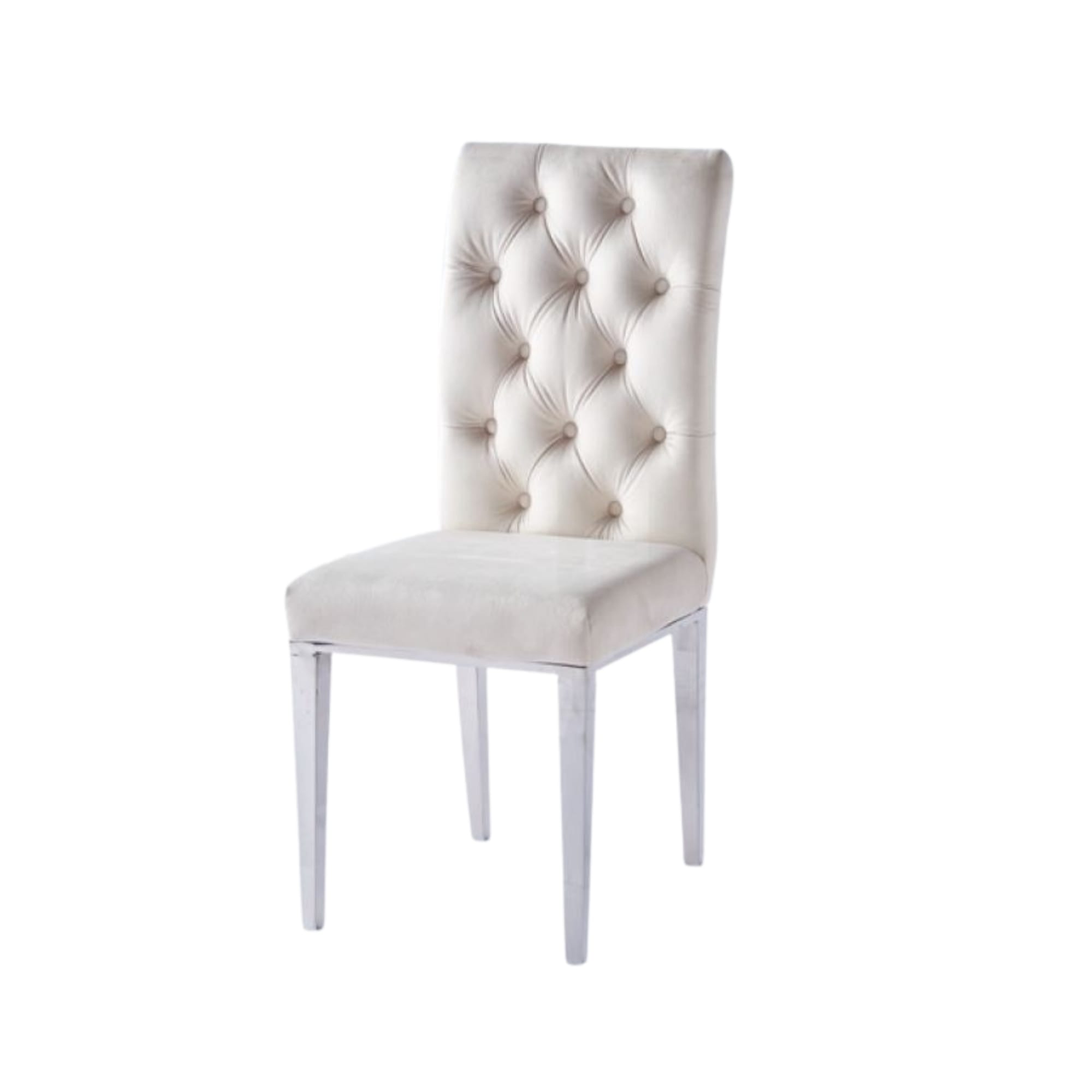 CHAISE NEW NEVADA CAPITONNEE CHROME ECRU