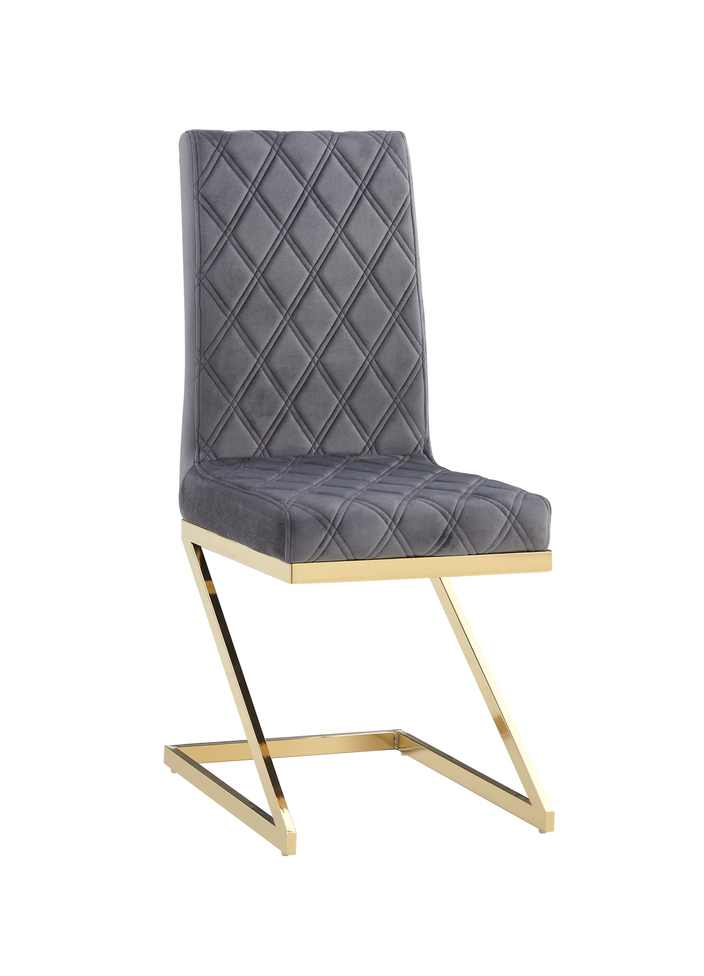 CHAISE COCOMAT MATELASSEE GOLD VELOURS ANTHRACITE