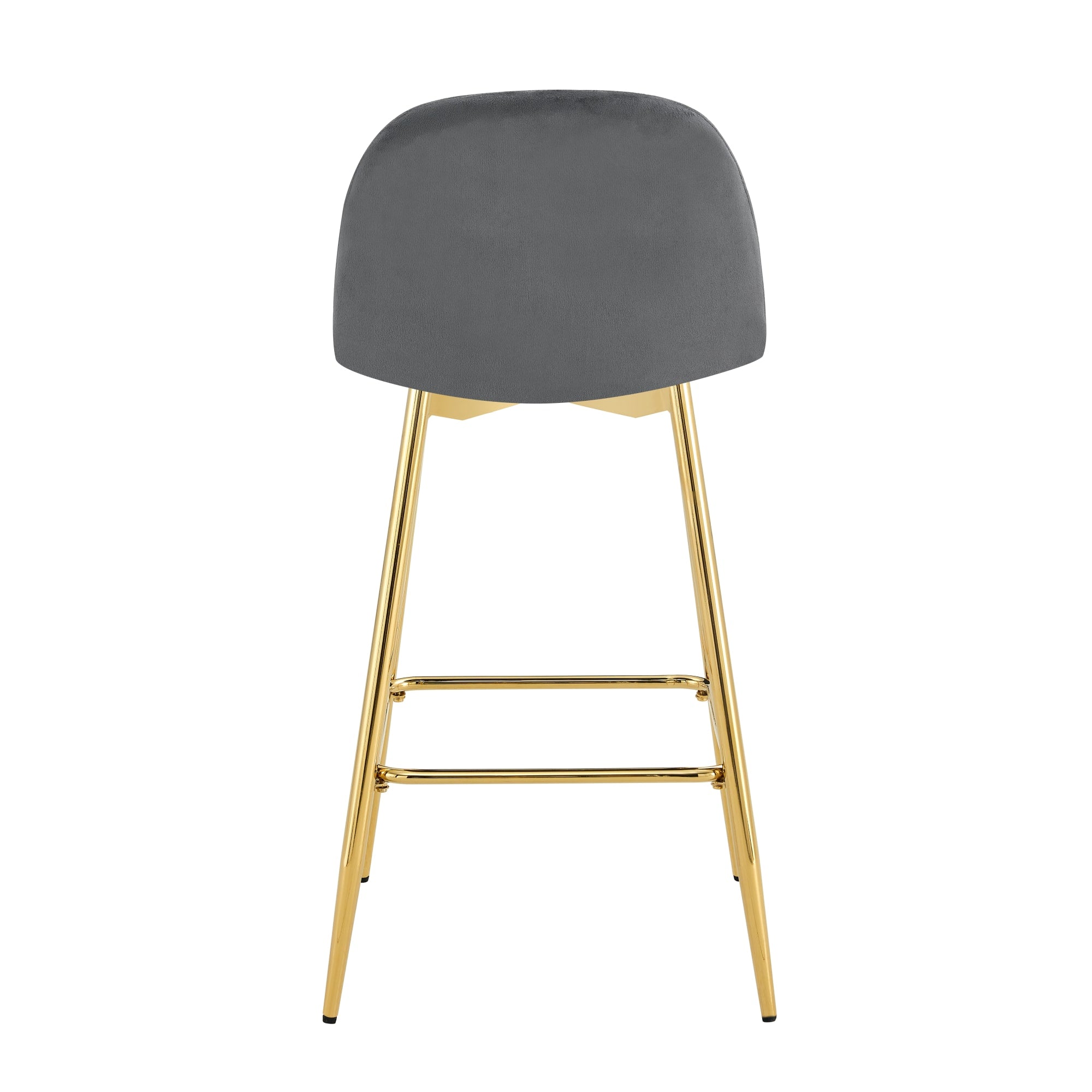 TABOURET DE BAR SCANDINAVE PIED GOLD VELOURS ANTHRACITE