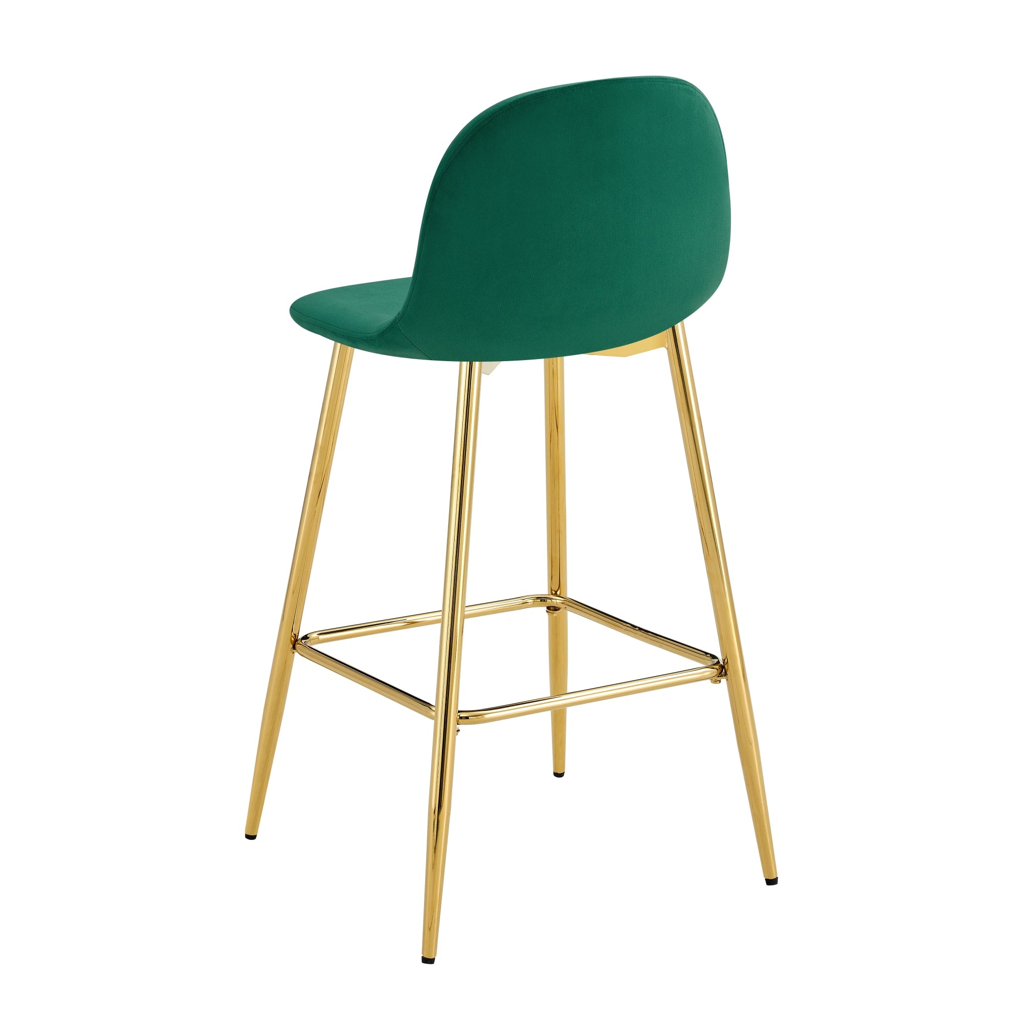 TABOURET DE BAR SCANDINAVE PIED GOLD VELOURS VERT SAPIN