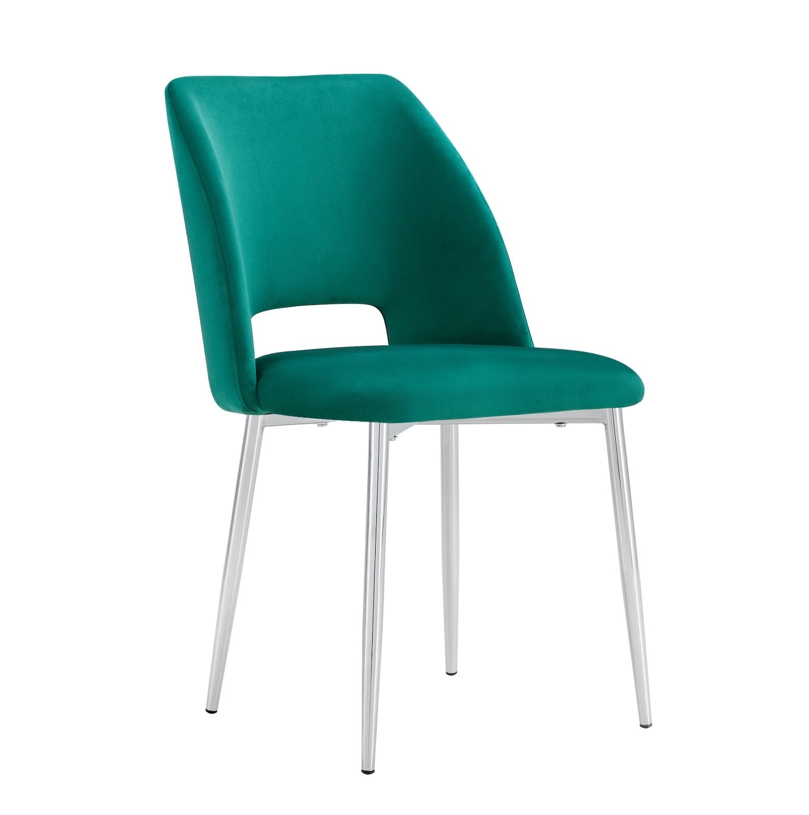 CHAISE AVA CHROME VELOURS VERT