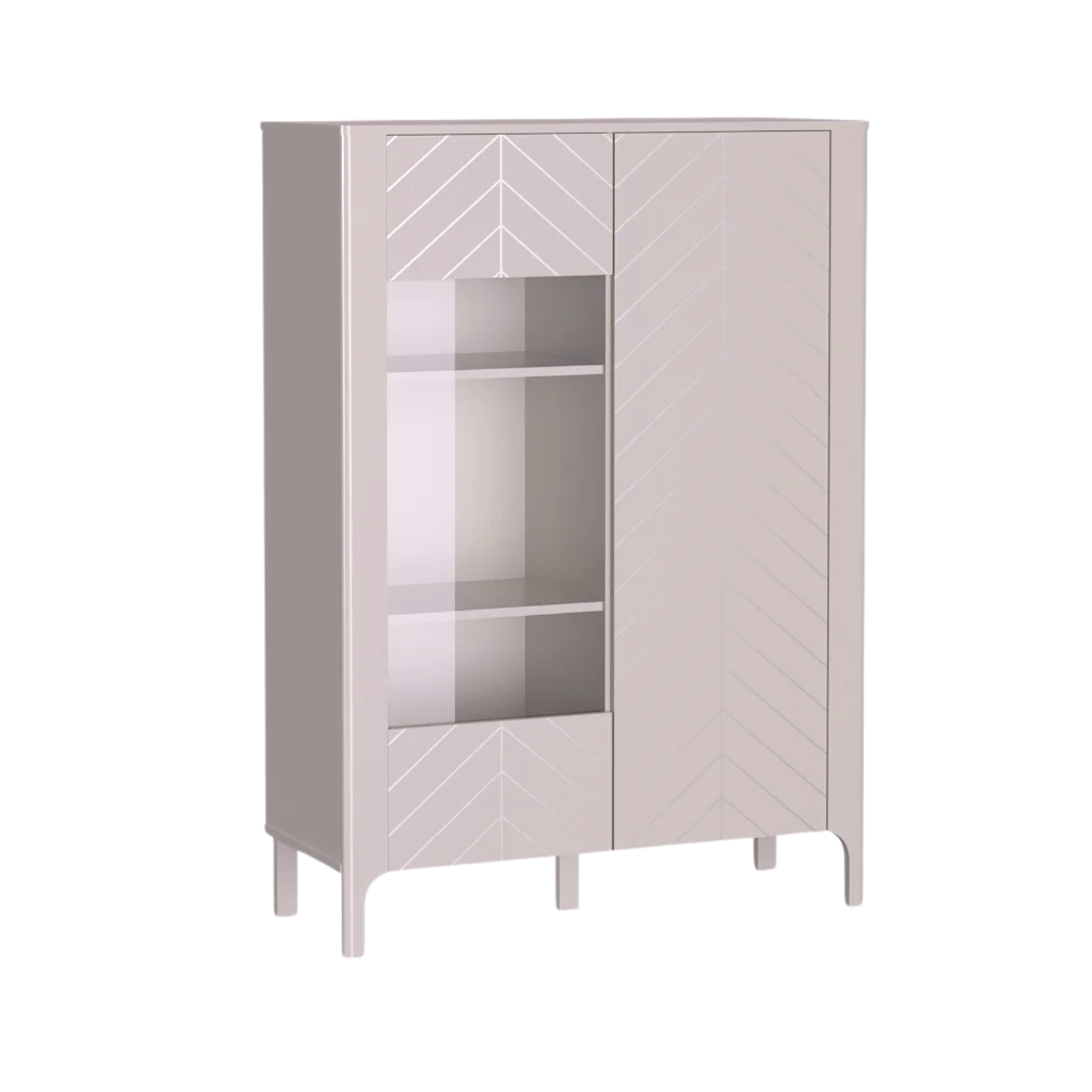 Vitrine Moderne avec Motif à Chevrons et Étages Spacieux|Destockage Express|Decora Home