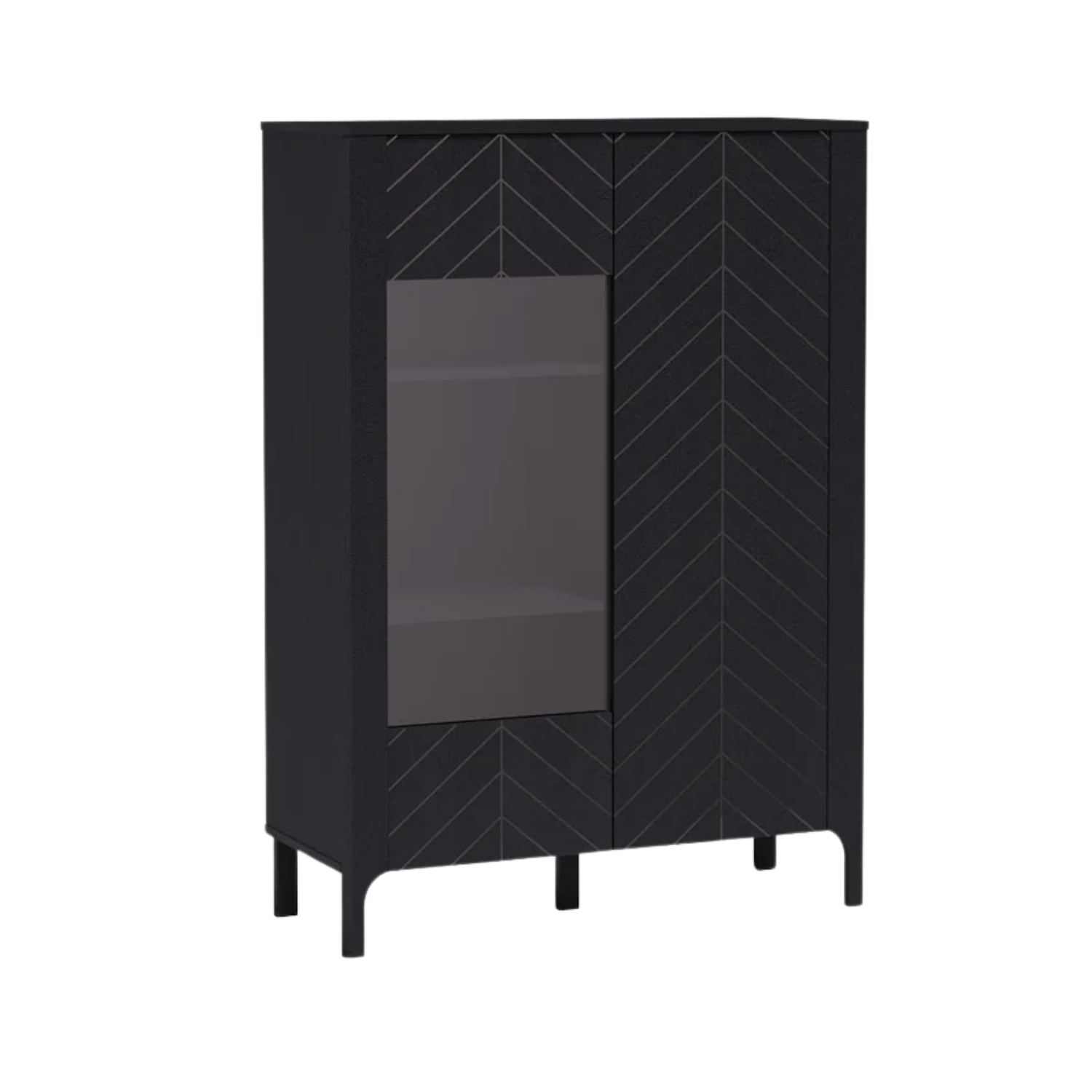 Vitrine Moderne avec Motif à Chevrons et Étages Spacieux - Decora Home