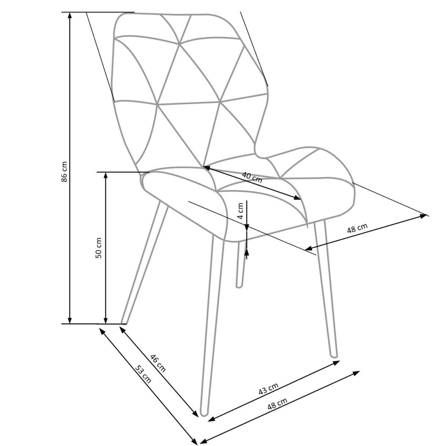 Chaise  en Velours avec Pieds Métal Noir