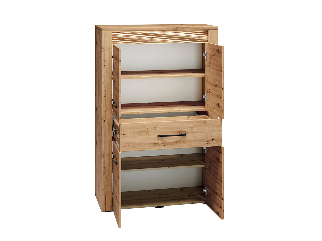 Commode en Chêne Artisanal et MDF Rainuré – Tiroirs Profonds et Finition Haut de Gamme