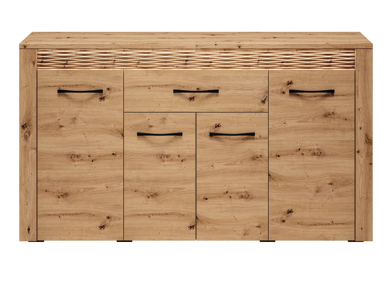 Commode, Buffet, Buffet Long en Chêne Artisanal & MDF Rainuré – Série Artisan Épure - Decora Home