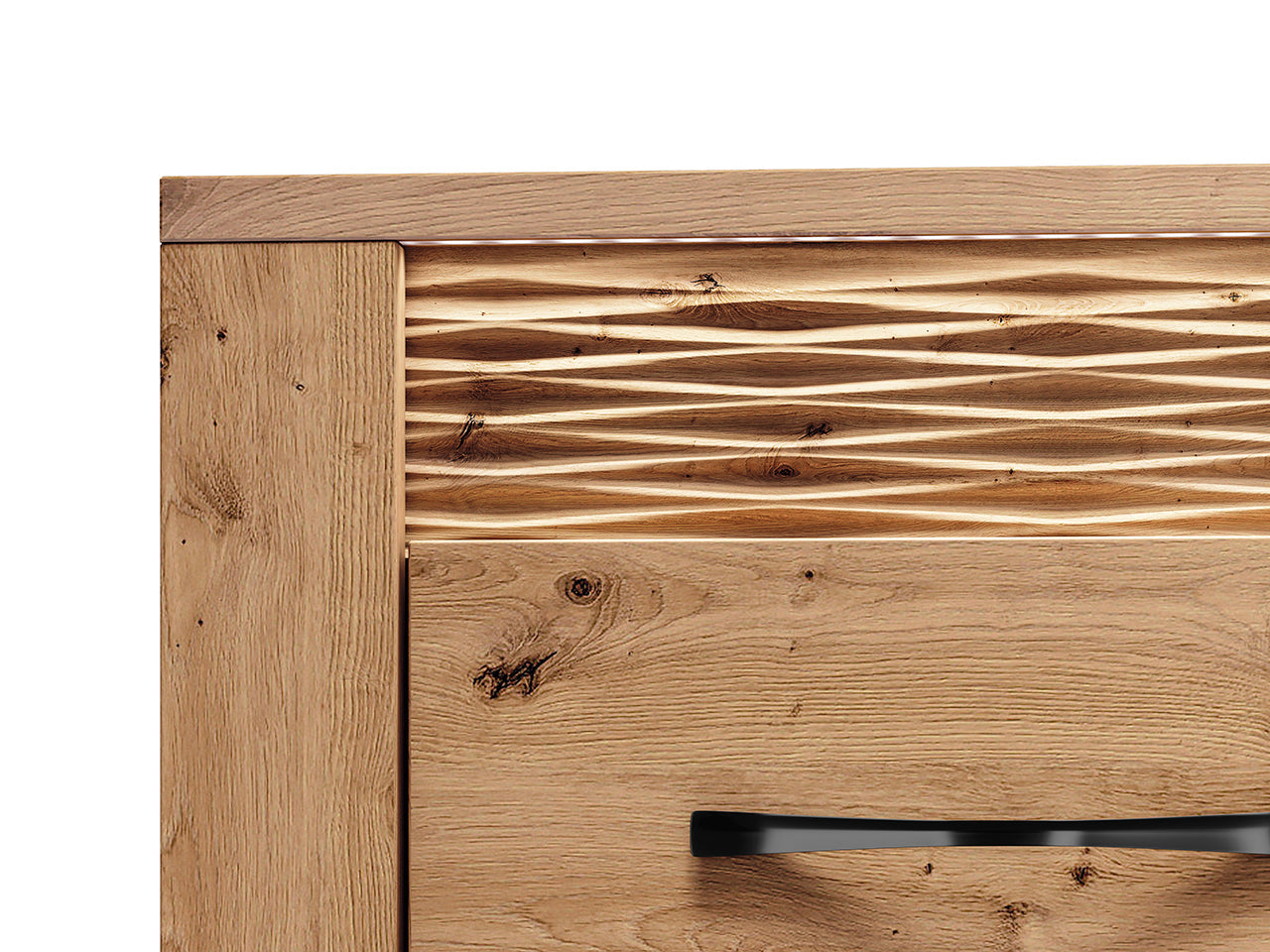 Commode, Buffet, Buffet Long en Chêne Artisanal & MDF Rainuré – Série Artisan Épure - Decora Home